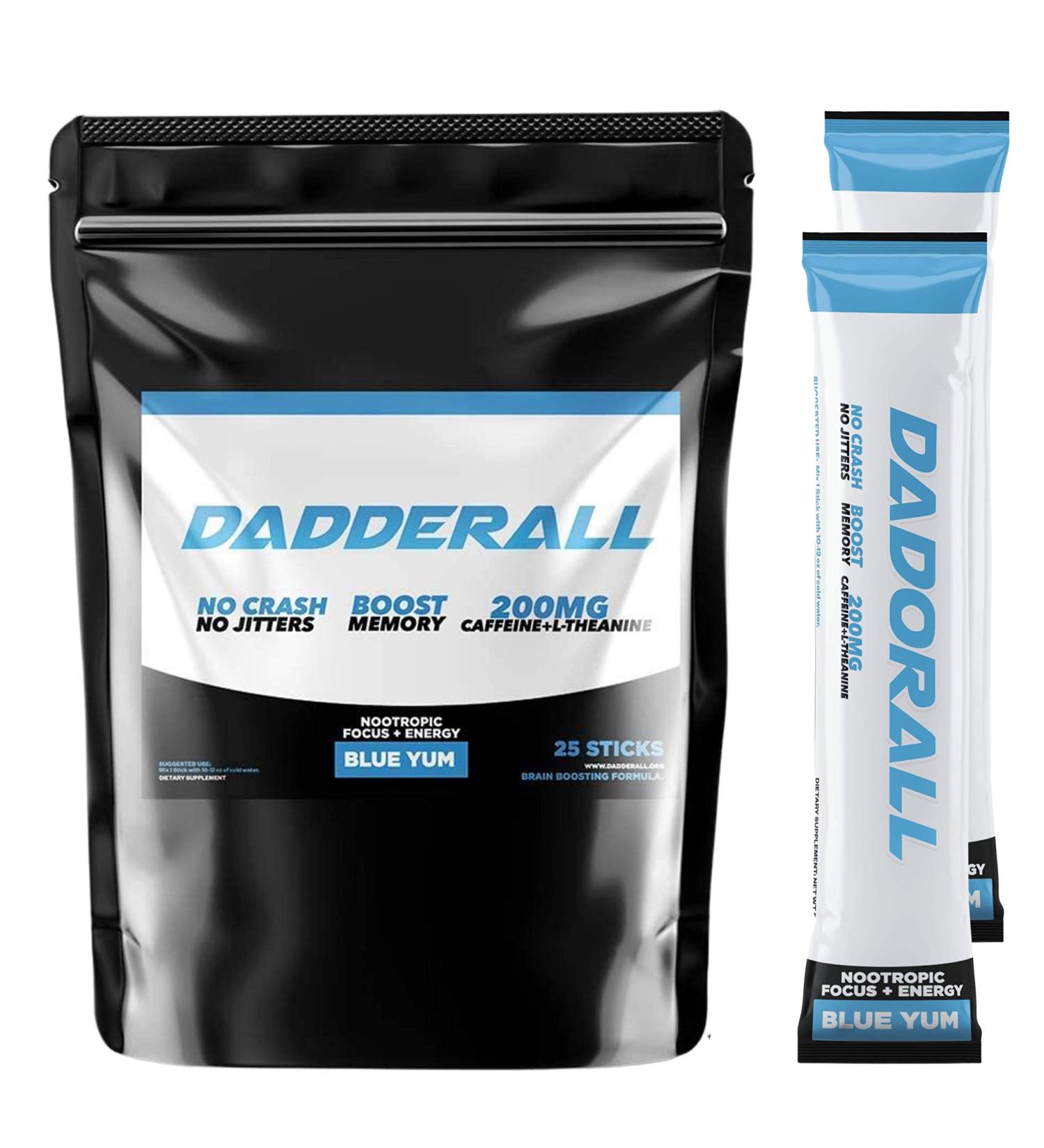 Nootropic Powder for Energy & Focus | Sugar-Free Energy Drink Mix | 200mg Caffeine | 25 Single Serve Packets | Blue Yum - Buy Online on GoSupps.com