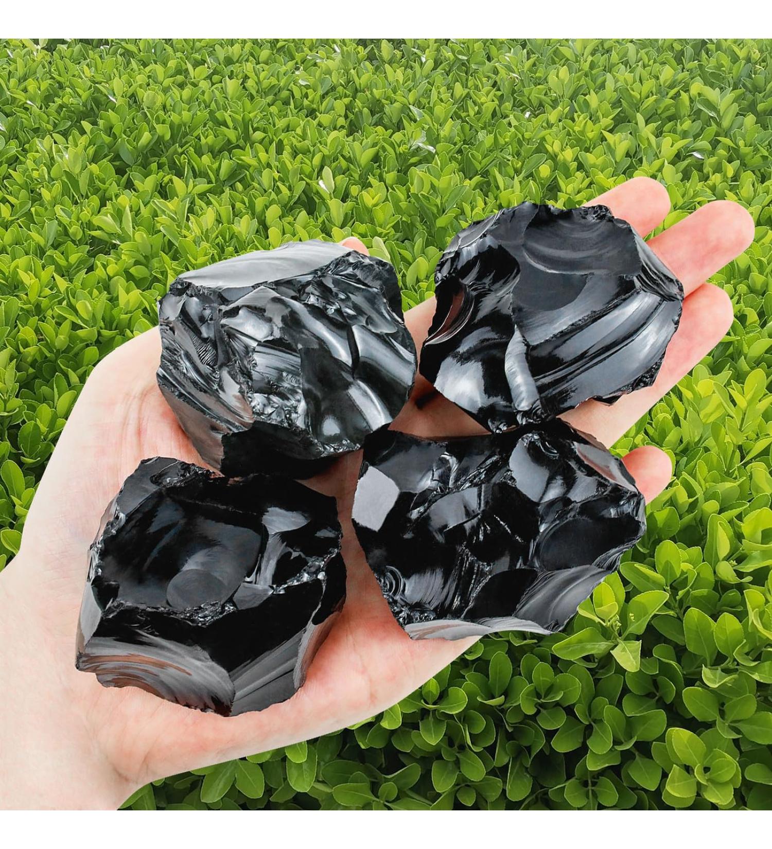 Xiannvxi 2 Large Obsidian Stone Set - 100% Natural Healing Crystals - Premium Gemstones & Waterstones - 4PCS J-Obsidian - Buy Online on GoSupps.com