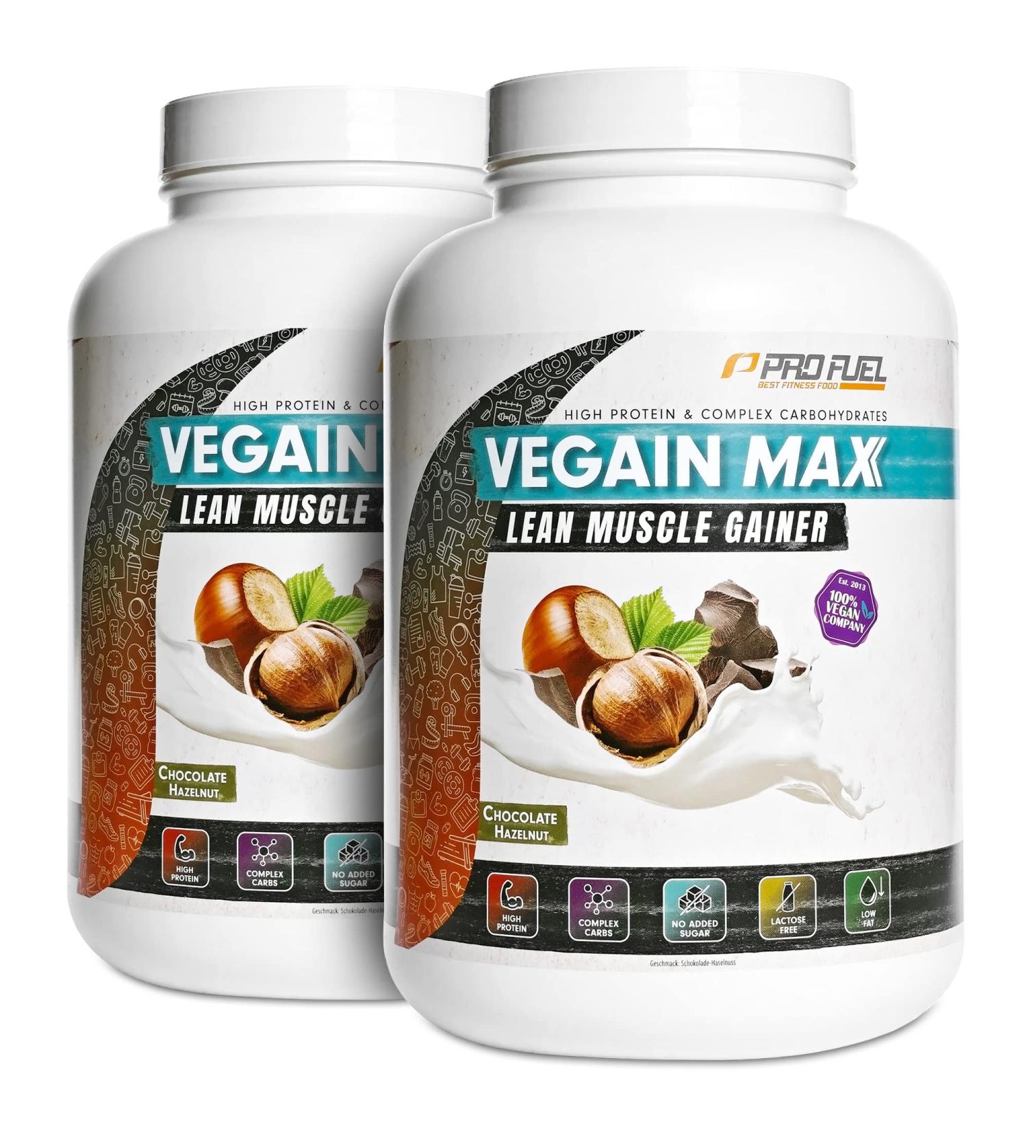 Buy Vegan Weight Gainer Chocolate Hazelnut 2x3kg | 570+ Kcal Pro Portion | High Protein 30% | Lactose-Free & Maltodextrin-Free | International Shipping - Buy Online on GoSupps.com