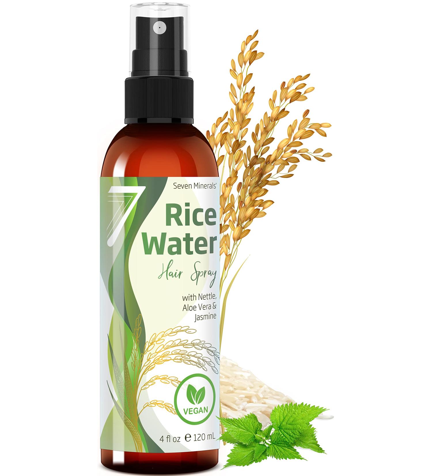 Nettle-Jasmine Fermented Rice Water Spray for Hair Growth - 4 fl oz - Vegan Formula for Thicker, Longer Hair - Men & Women - Buy Online on GoSupps.com