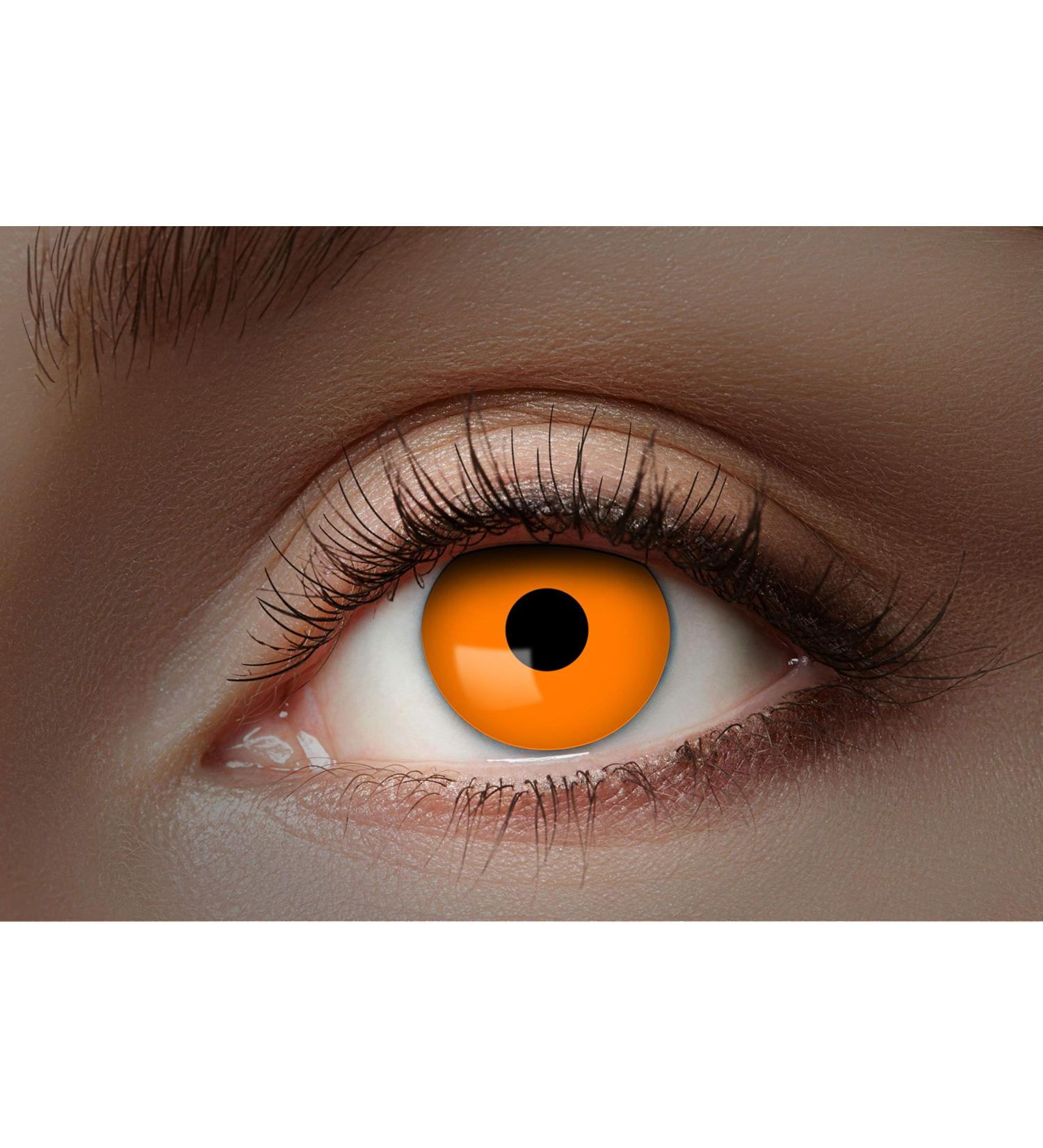 Eyecatcher Colored UV Contact Lenses - Bright Orange 1 Pair 12 Months | Perfect for Carnival Mardi Gras & Halloween - Shop Internationally! - Buy Online on GoSupps.com