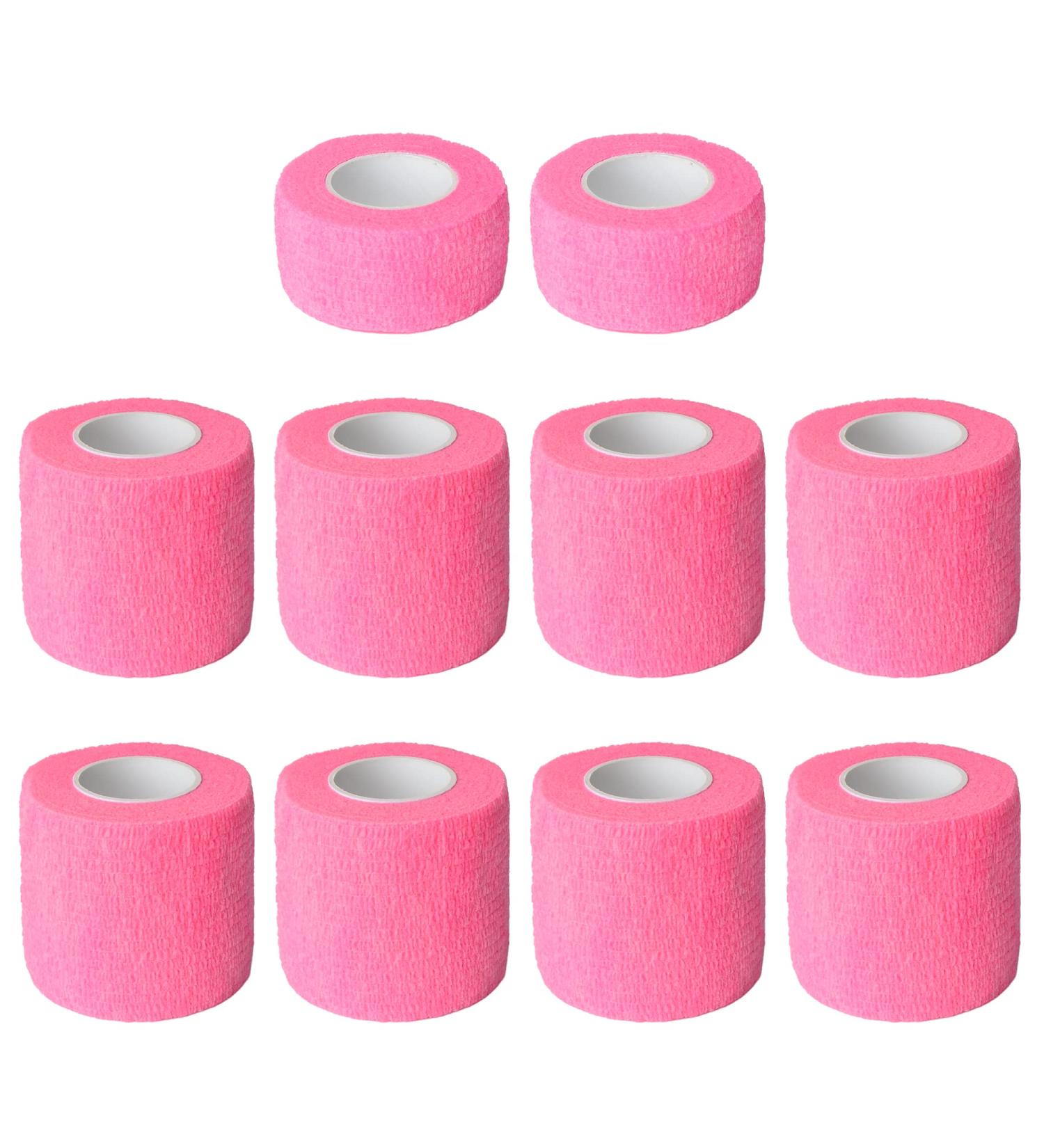 FEILIBAY Self Adherent Vet Tape 10 Pack - Elastic Cohesive Bandage Wrap for Pets & Sports - Pink - 2 Sizes Included - Buy Online on GoSupps.com