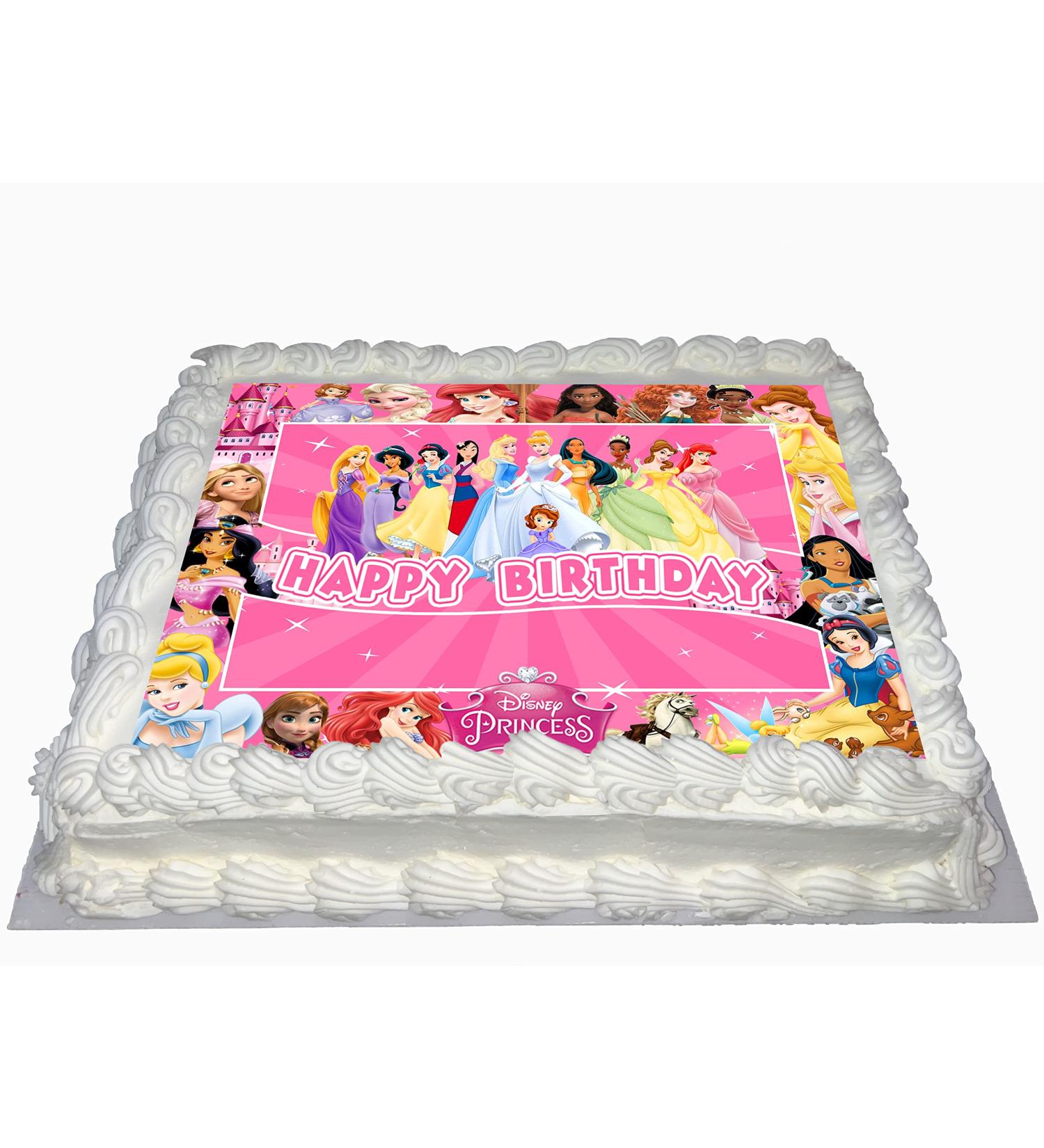 PRINCESS PINK HAPPY BIRTHDAY PARTY EDIBLE ICING LARGE COSTCO CAKE TOPPER