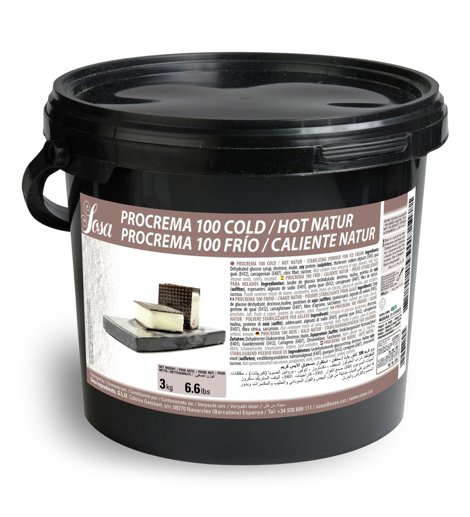 SOSA Procrema 100 ColdWarm Nature Stabilizer for ice naturally cold or warm bucket 3 kg professional use