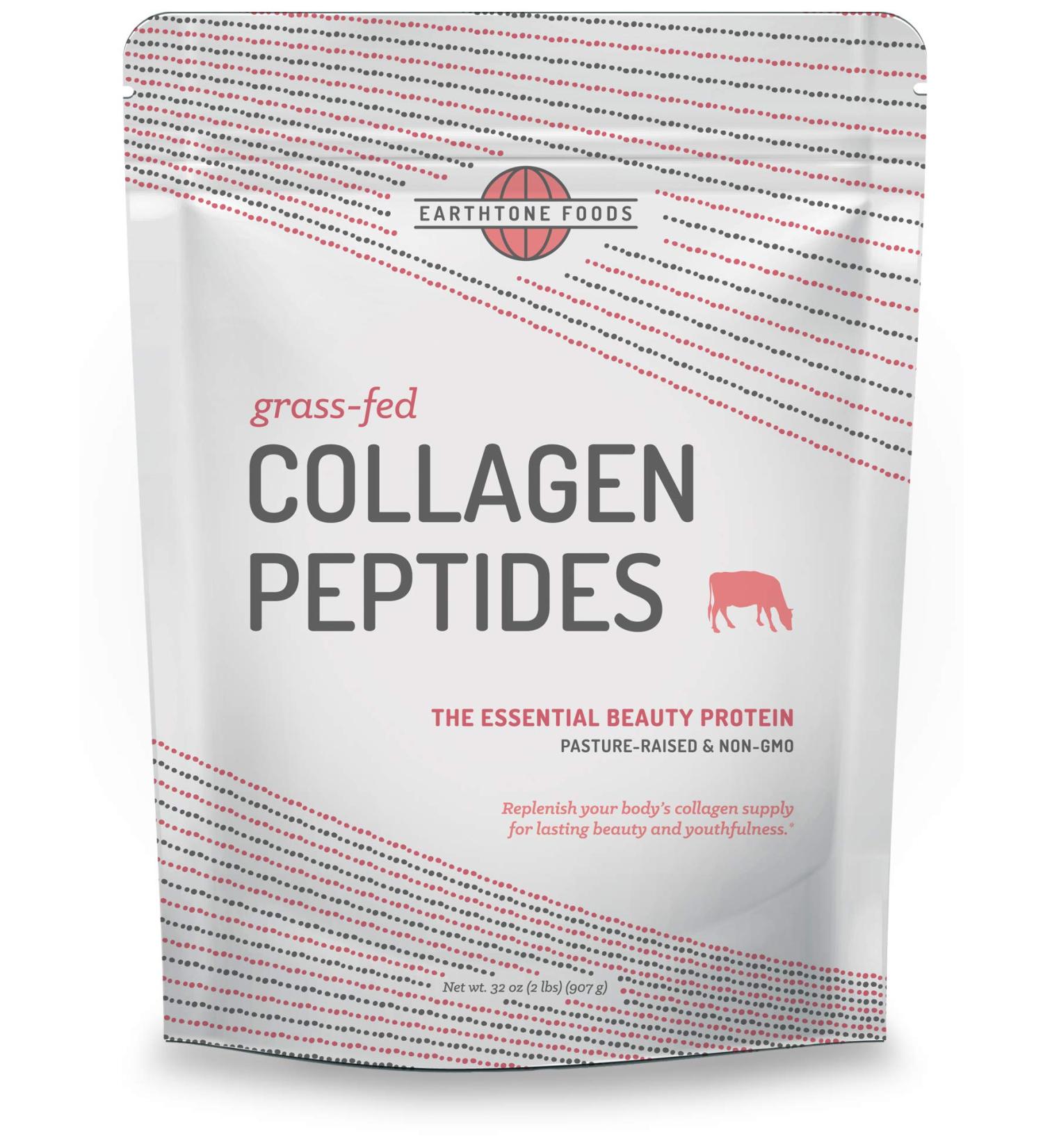 Earthtone Foods Grass Fed Collagen Peptides Unflavored 32 oz - High-Quality Protein Supplement - Buy Online on GoSupps.com