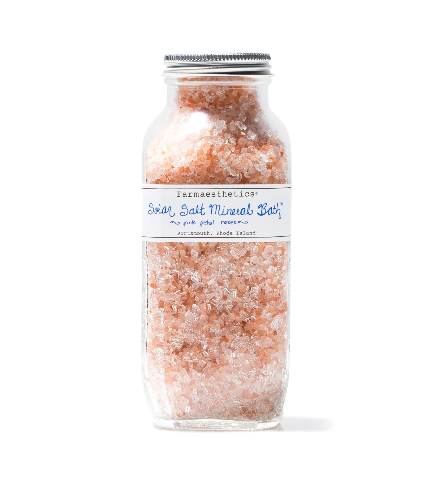 Farmaesthetics Pink Petal Roses Solar Salt Mineral Bath 16 oz - Luxurious Spa Experience for Relaxation | International Shipping Available - Buy Online on GoSupps.com