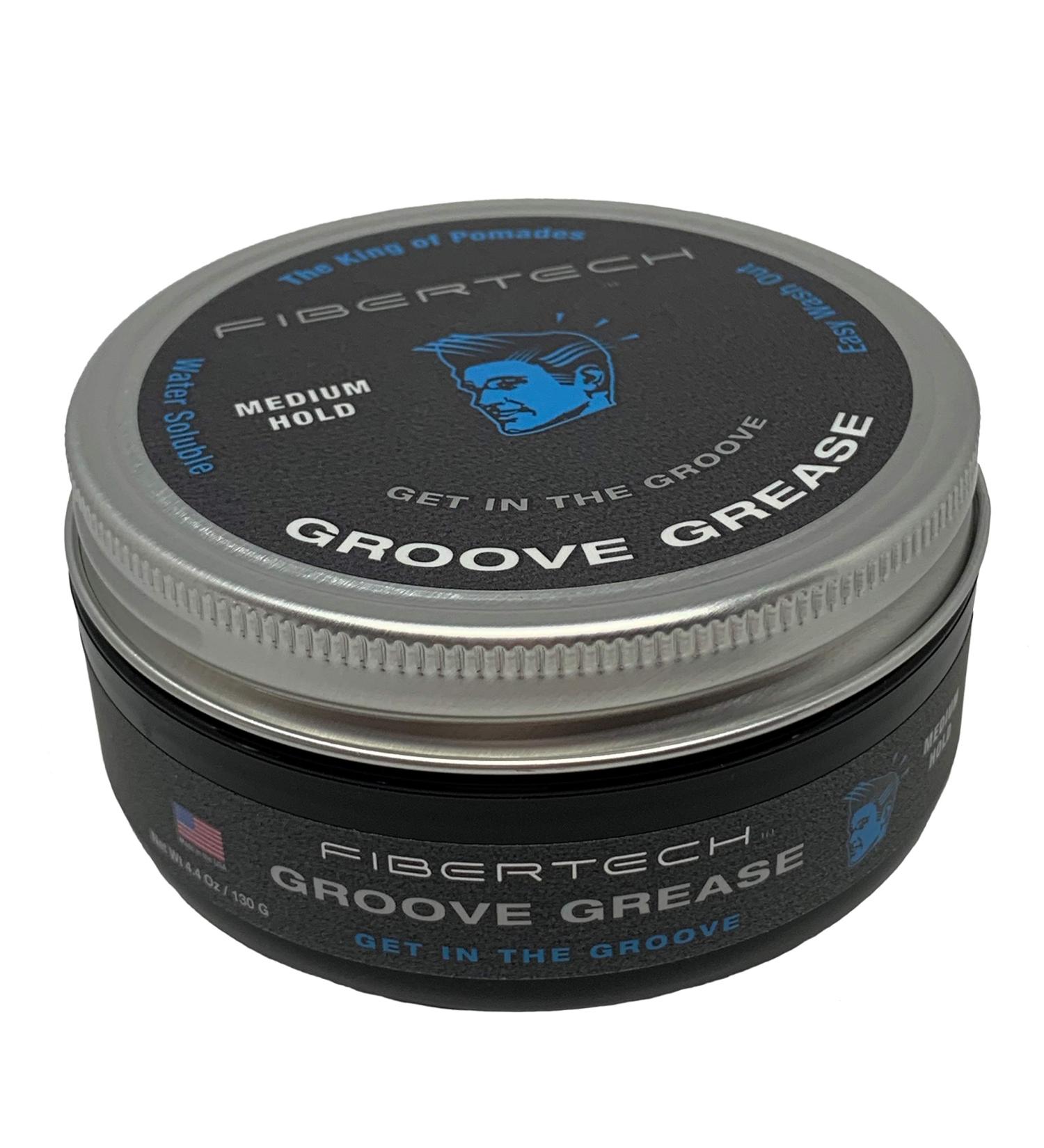 | GROOVE GREASE | Medium Hold High Shine | Professional Grade Water-Based Pomade | Natural Ingredients | Long Lasting Styling Volume | Easy Wash Out | Protects Hair from UV Rays | 4.4oz Jar 4.4 Ounce (Pack of 1)