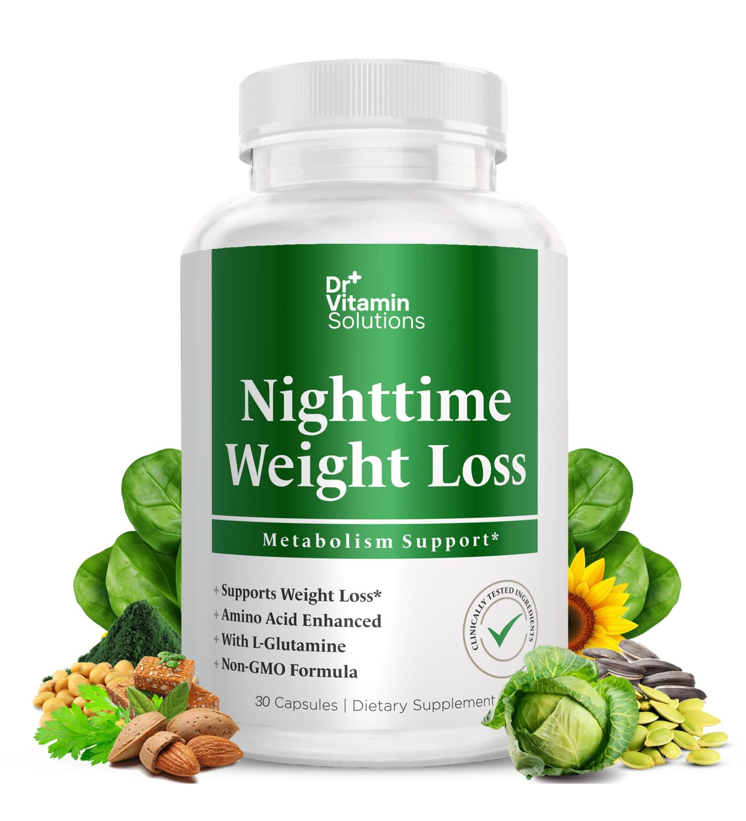 Nighttime Fat Burner Supplements - Appetite Suppressants for Weight Loss - Women & Men, Sleep & Relaxation - Metabolism Booster Weight Loss Pills 30 1 Bottle, 30 Capsules - Buy Online on GoSupps.com