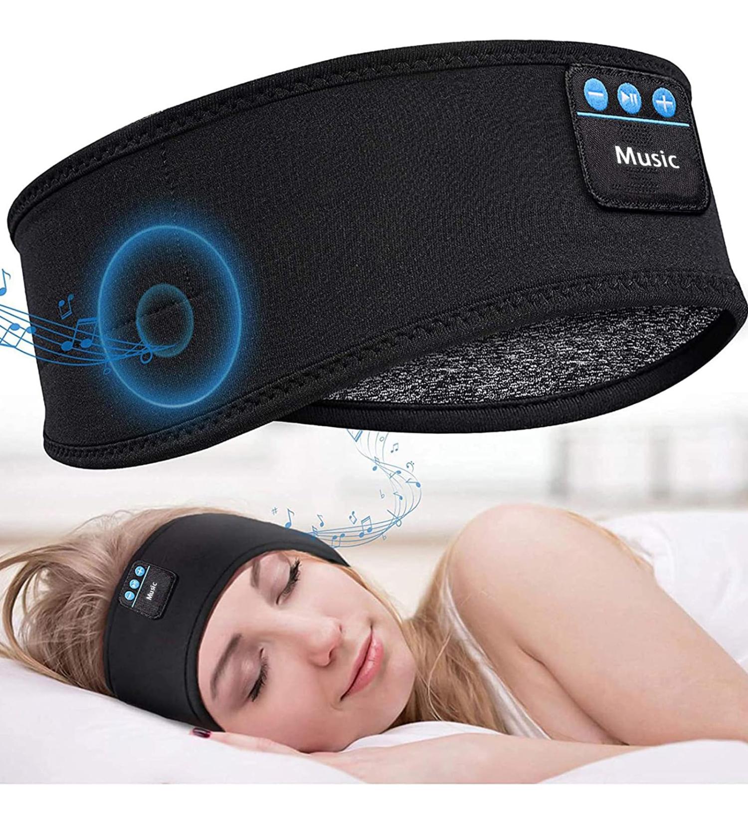 Wireless Sleep Headphones Music Headband for Side Sleepers - Ultra-Thin Stereo Speakers, Perfect for Sleeping, Workout, Yoga & Travel - Black - Buy Online on GoSupps.com