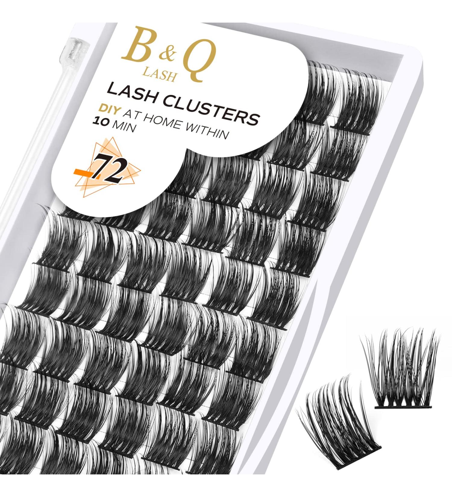 72 Clusters D Curl Individual Lash Extensions | Soft & Fluffy DIY Eyelash Clusters | B&Q Natural Cluster Lashes - D-10mm B 42 - Buy Online on GoSupps.com