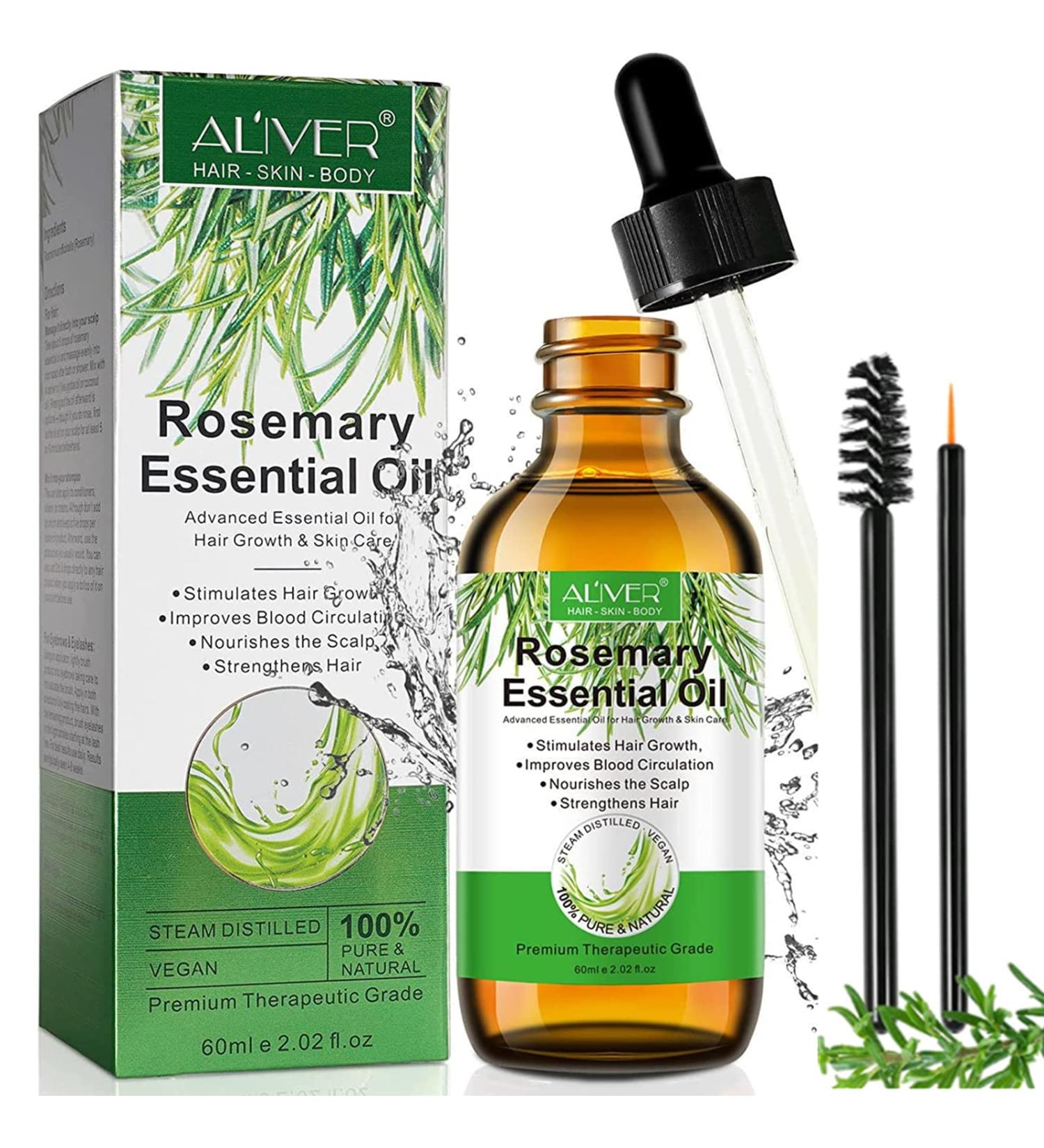 Rosemary Oil for Hair Growth (60 ML) Organic Rosemary Essential Oils Hair Oil for Deeply Nourishing Scalp 100% Pure Natural Aromatherapy Use Diffuser Beige - Buy Online on GoSupps.com
