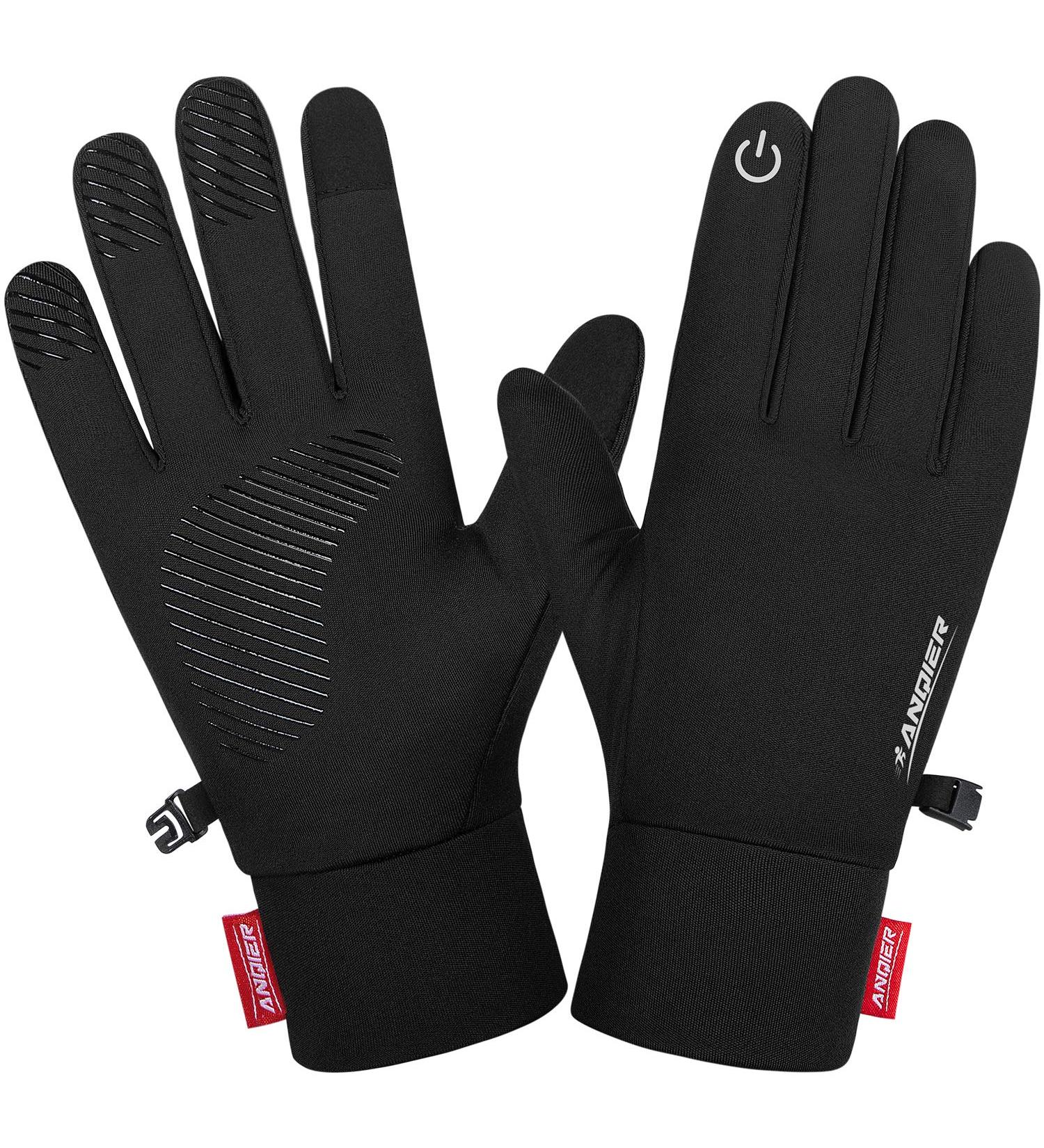 Anqier Winter Gloves Warm Touchscreen Gloves Running Driving Cycling Gloves Men Women Black-a Large - Buy Online on GoSupps.com