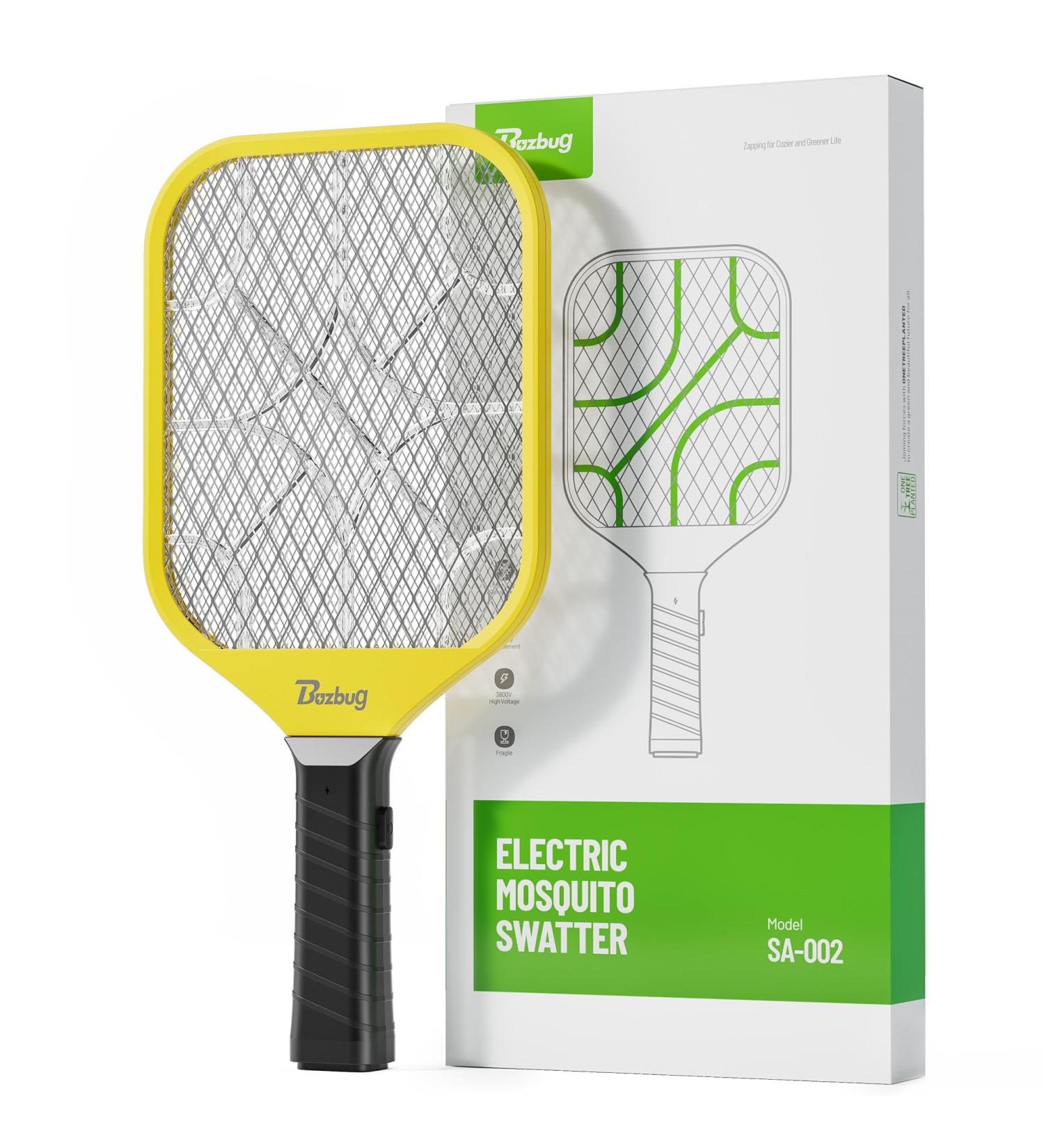 Buy Buzbug Electric Fly Zapper Racket - 3800V Mosquito Killer for Indoor & Outdoor Use - Instant Fruit Fly Killer (AA Battery Not Included) - SA002 Black & Yellow - Buy Online on GoSupps.com