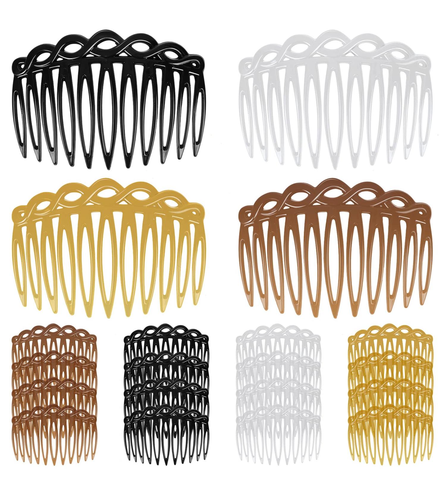 Prasacco 16 Pieces Hair Combs for Women Accessories French Hair Side Combs Plastic Twisthair Hair Accessories Comb Hair Clips Bridal Wedding Veil Teeth Hair Combs for Girls - Buy Online on GoSupps.com