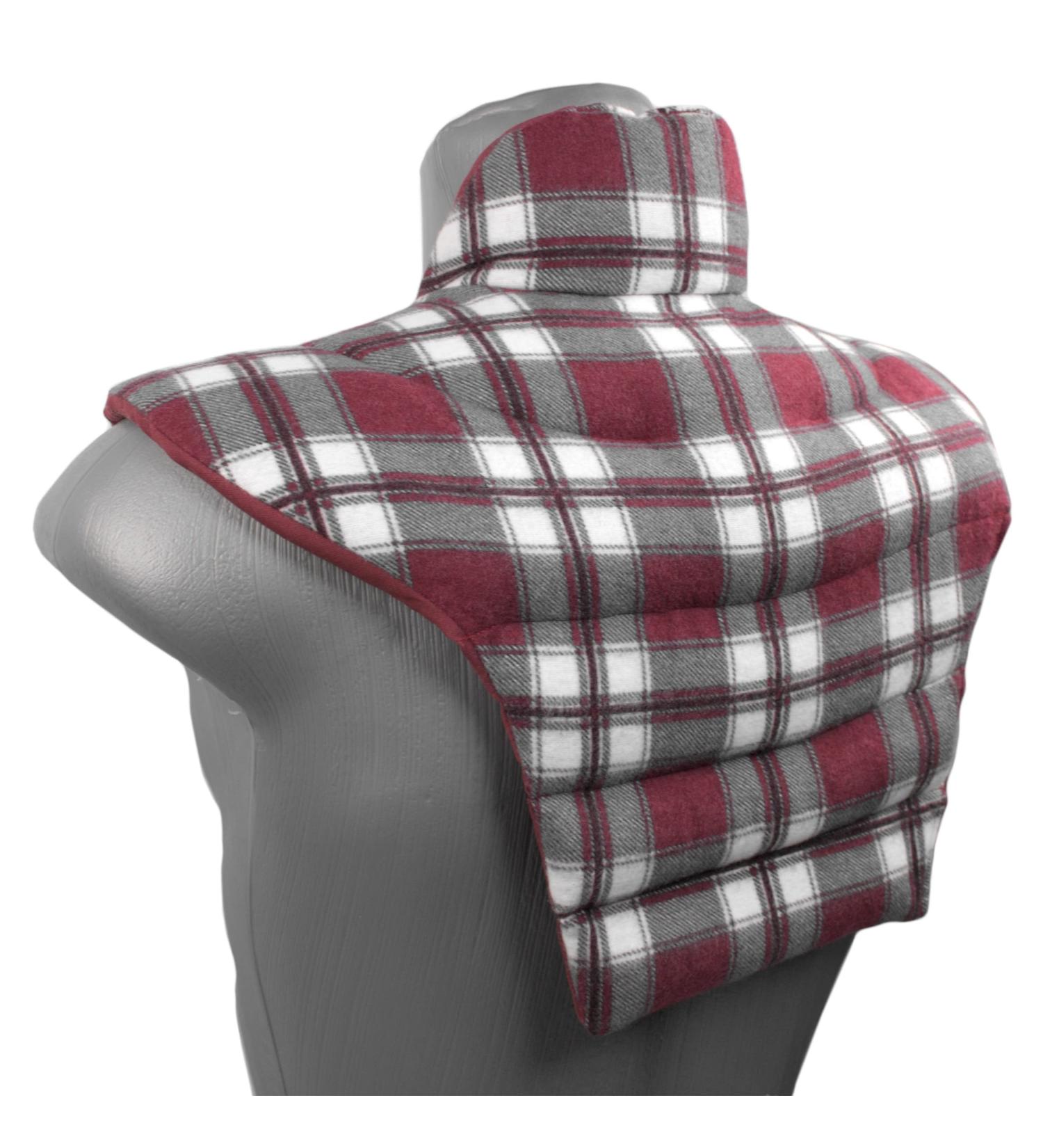 Neck Horns HWS - Thermal Pillow for Neck Shoulders & Back | Flanel Caro Red | Linseed Heat Therapy - Buy Online on GoSupps.com