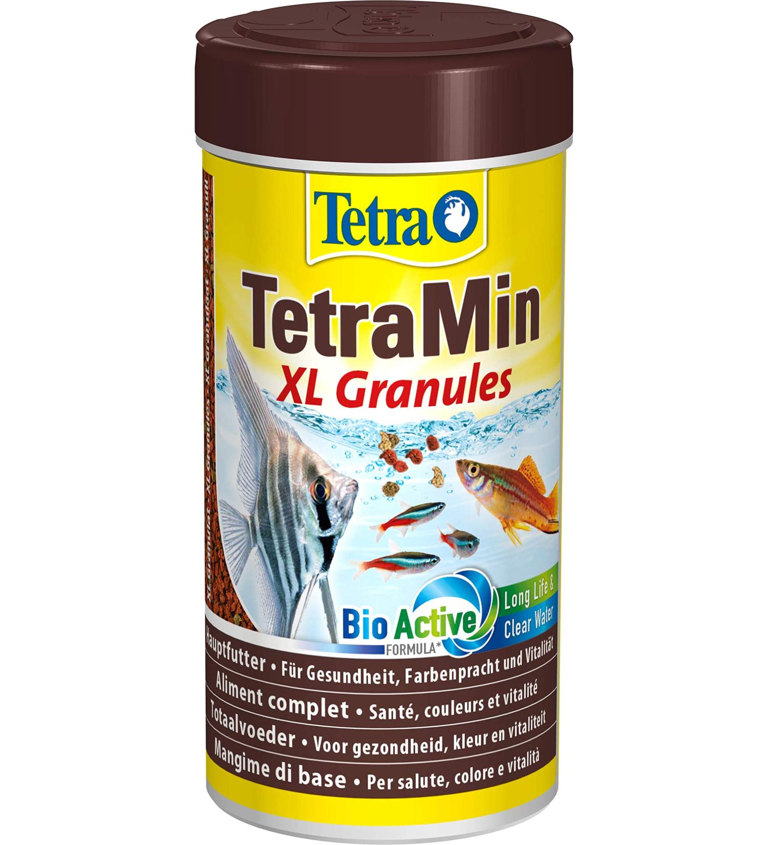 Tetramin XL Granules - Premium Slowly Sinking Fish Feed for Large Aquarium Fish | 250ml Can - Ideal for Middle Water Layer Feeding - Buy Online on GoSupps.com