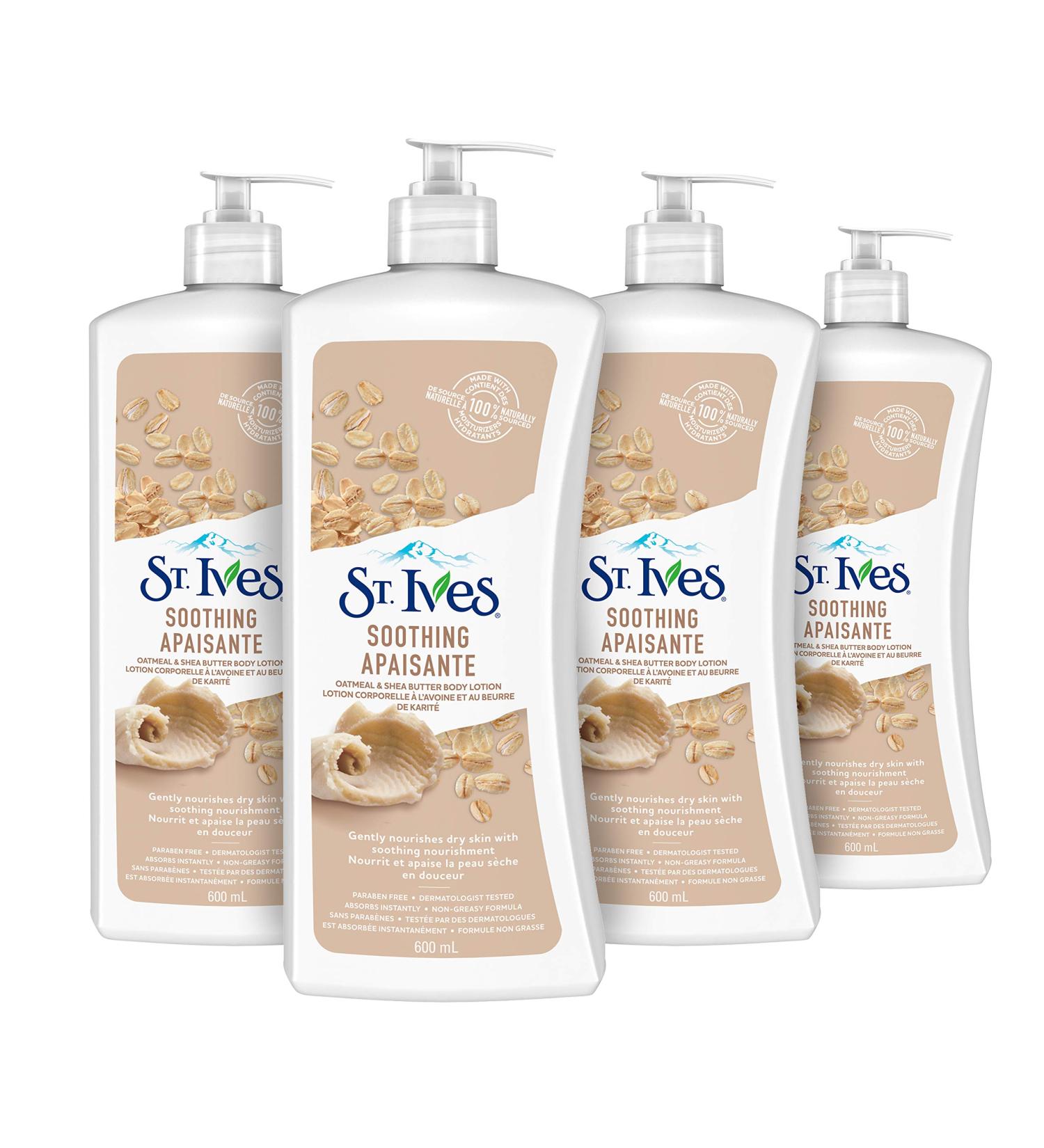 St. Ives Soothing Oatmeal & Shea Butter Body Lotion 4 x 600 mL 600 ml (Pack of 4) - Buy Online on GoSupps.com