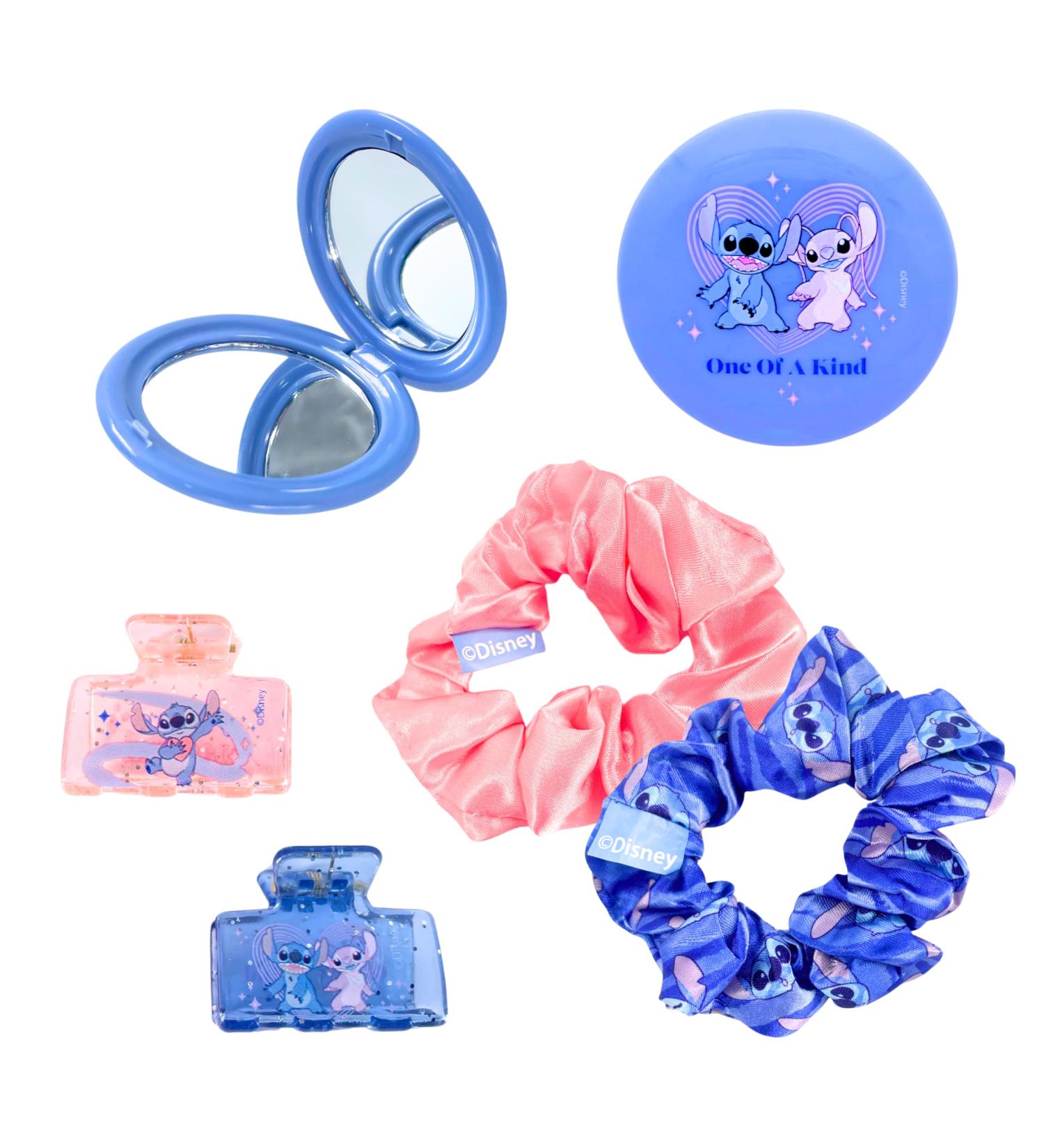 Disney Stitch Beauty Set Includes Mirror 2 Scrunchies Hair Scrunchies and 2 Hair Clips Gift Set for Girls - Buy Online on GoSupps.com