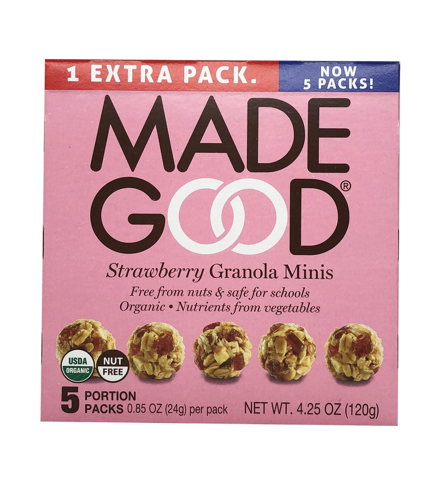 MADEGOOD Organic Strawberry Granola Minis - Healthy Snack, 4.25 OZ - Buy Online on GoSupps.com