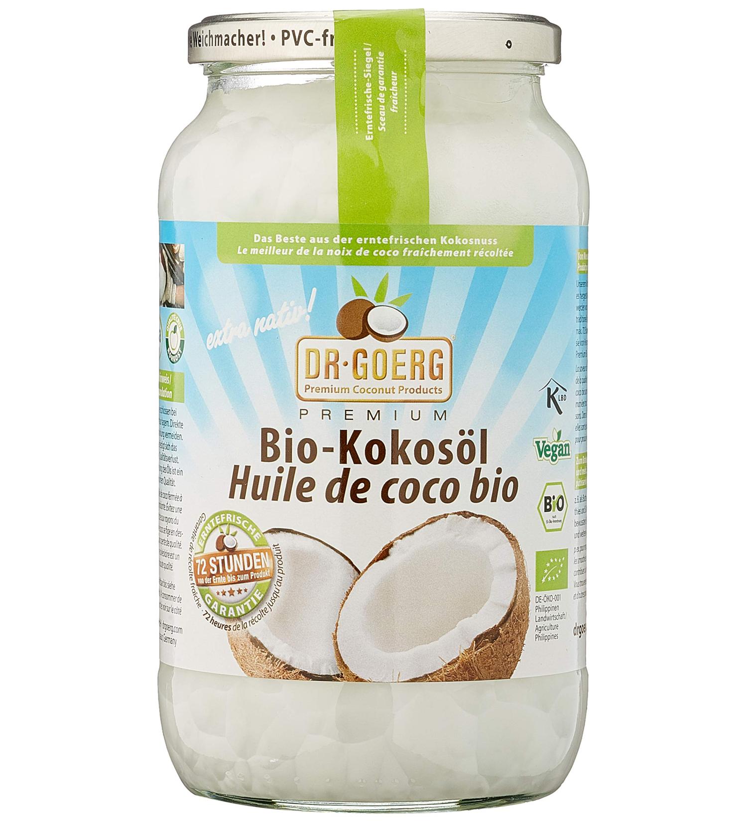 Buy Dr. Goerg Premium Organic Coconut Oil - Pack of 2 (2 x 1L) | Best Quality Coconut Oil for Cooking & Skincare - Buy Online on GoSupps.com