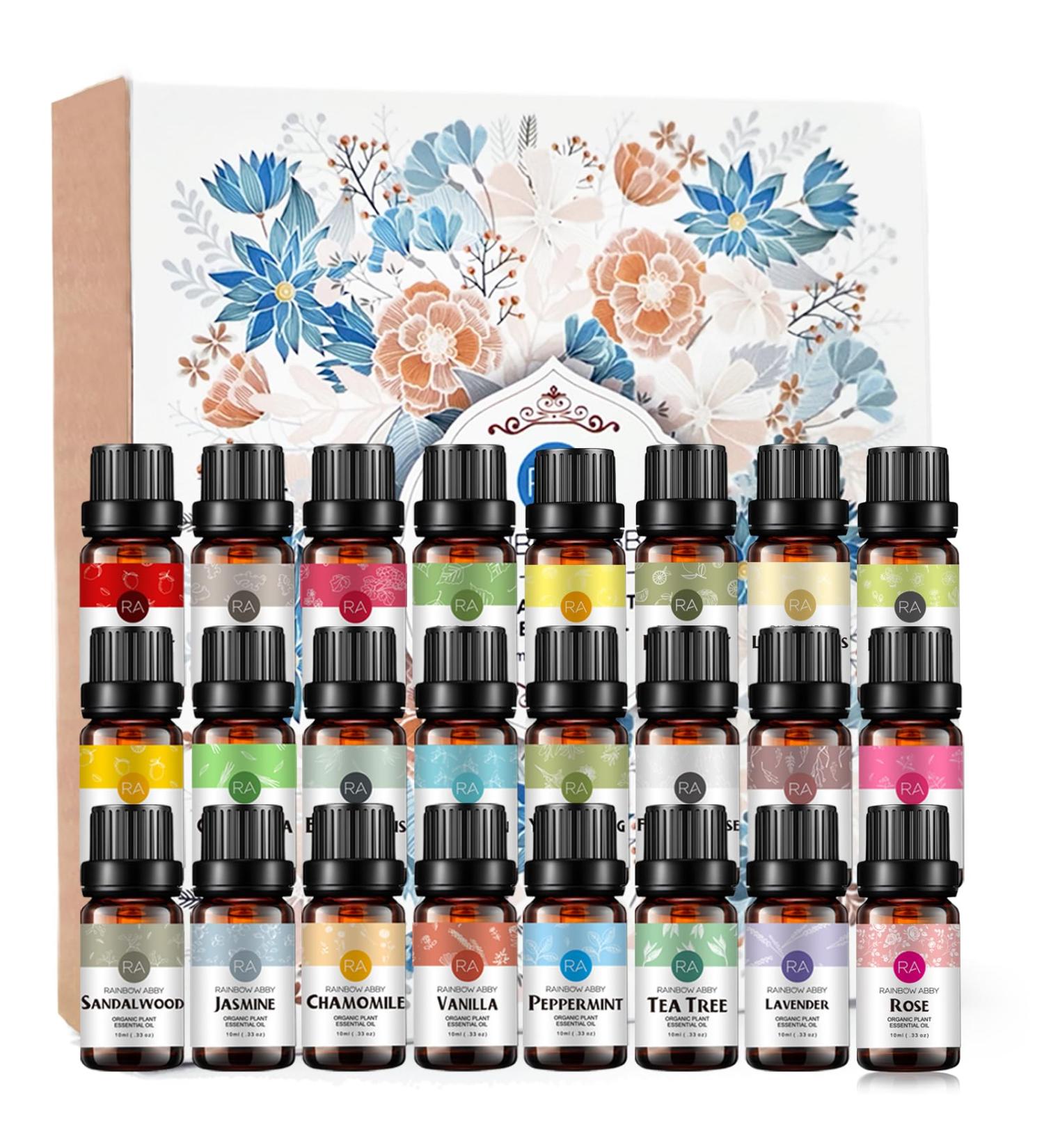 Essential Oils Set - Top 24 for Diffusers Candle Making Scents Fragrance Aromatherapy Gifts - Lavender Sandalwood Orange Lemon Rose Ylang Ylang and More (10mL) - Buy Online on GoSupps.com
