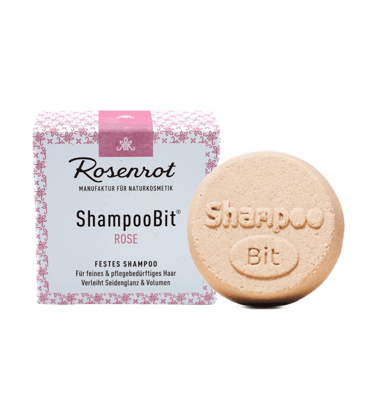Rosenrot Naturkosmetik - ShampooBit - Solid Shampoo Rose - 55g - For fine and nourishing hair - Gives silky shine and volume. - Buy Online on GoSupps.com