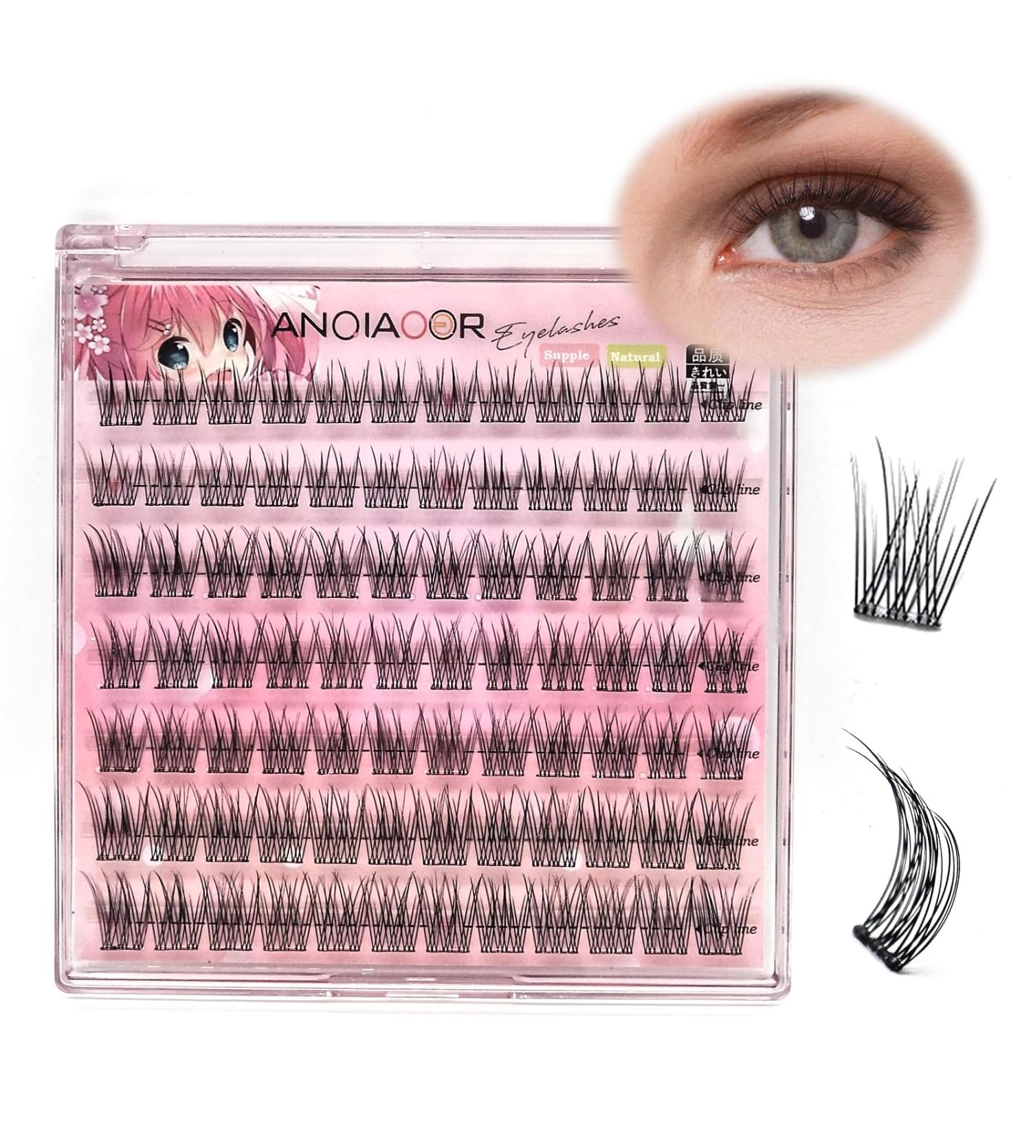 Self Adhesive Eyelashes No Glue Natural Fake Lashes Wispy Individual Lashes DIY Manga Lashes Clusters Extension Mix 10-12-14MM Reusable False Eyelashes No Sticky Residue Self Application at Home - Buy Online on GoSupps.com