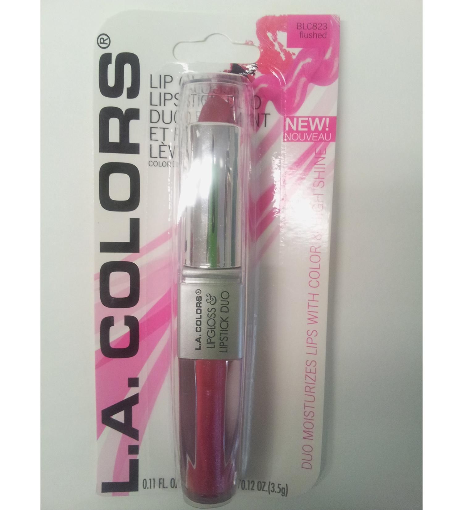 LA Colors Lip Gloss & Lipstick Duo - BLC823 Flushed | Moisturizing Natural Color and High Shine - Buy Online on GoSupps.com
