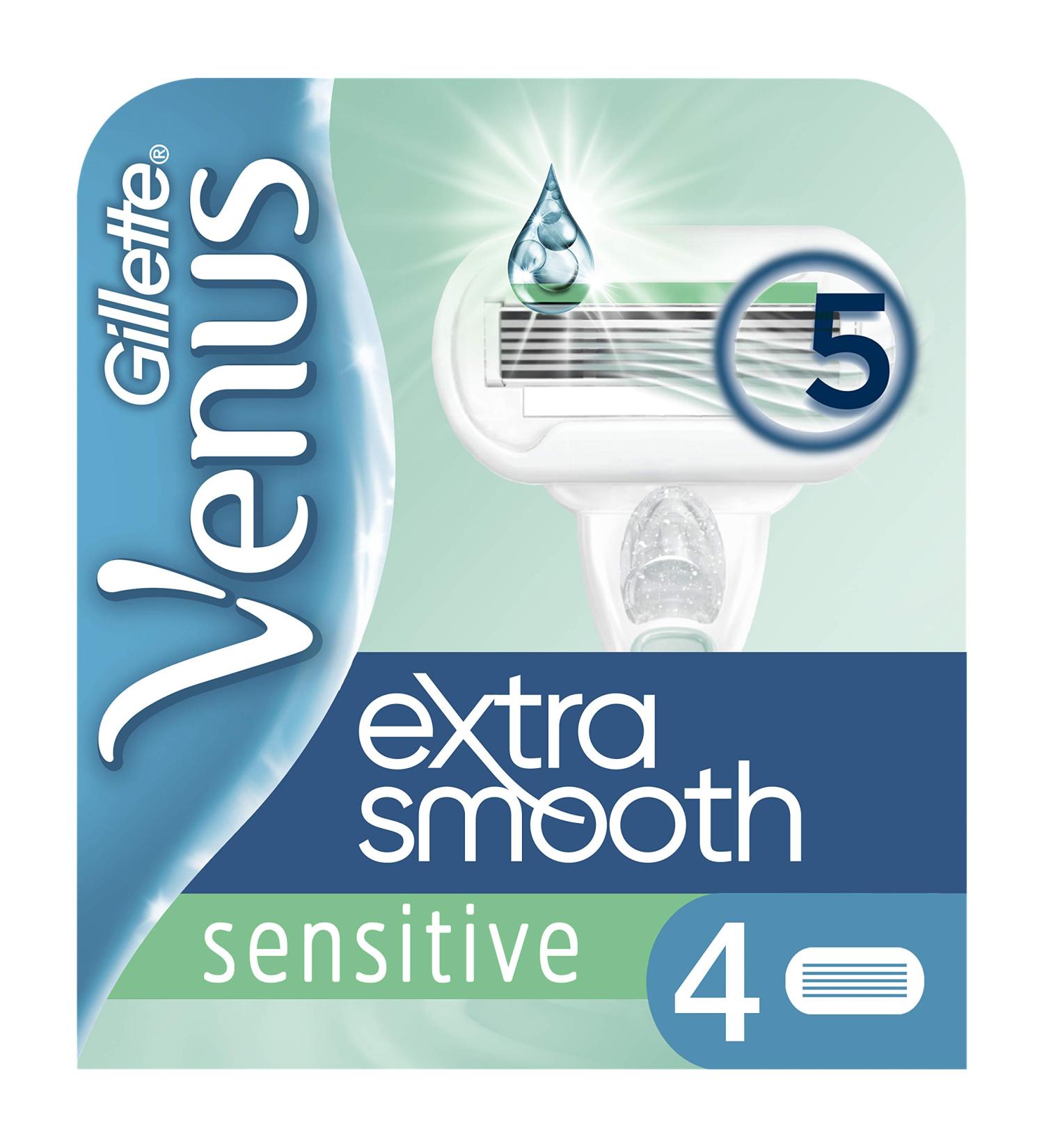 Gillette Venus Extra Smooth Razor Blades for Women - 4 Replacement Blades with Moisture Strip for Skin Protection - International Shipping Available - Buy Online on GoSupps.com