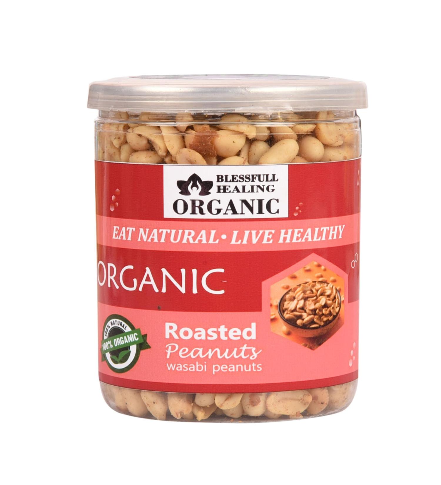 Blessfull Healing Organic Natural Vegan Wasabi Roasted Peanuts Crunchy Healthy Snacks 300 Gram - Buy Online on GoSupps.com