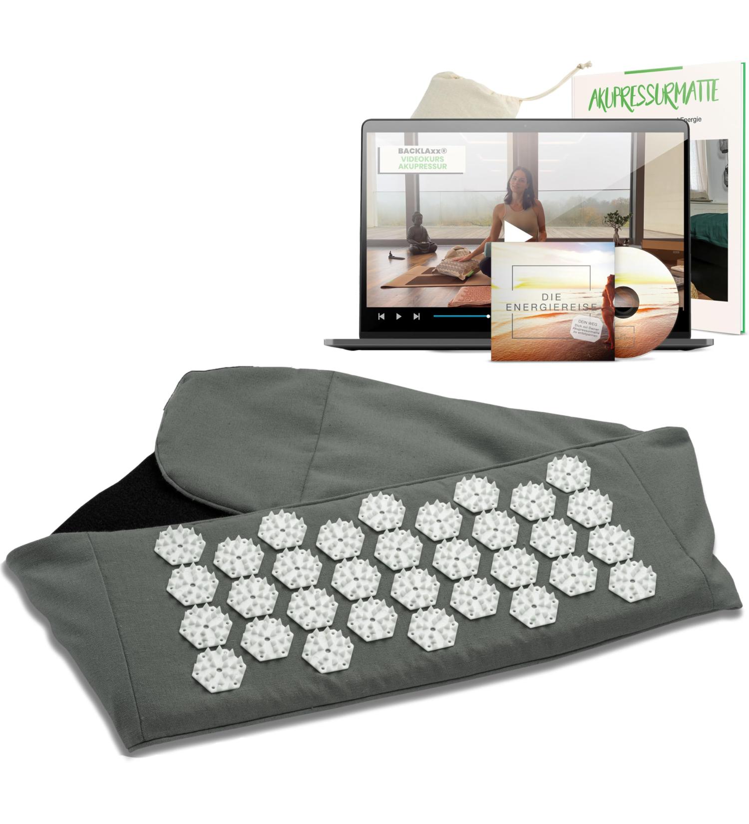 Backlaxx Acupressure Belt for Back Pain Relief | Adjustable Support - Ideal for Home & On-the-Go | Slate Gray - Buy Online on GoSupps.com