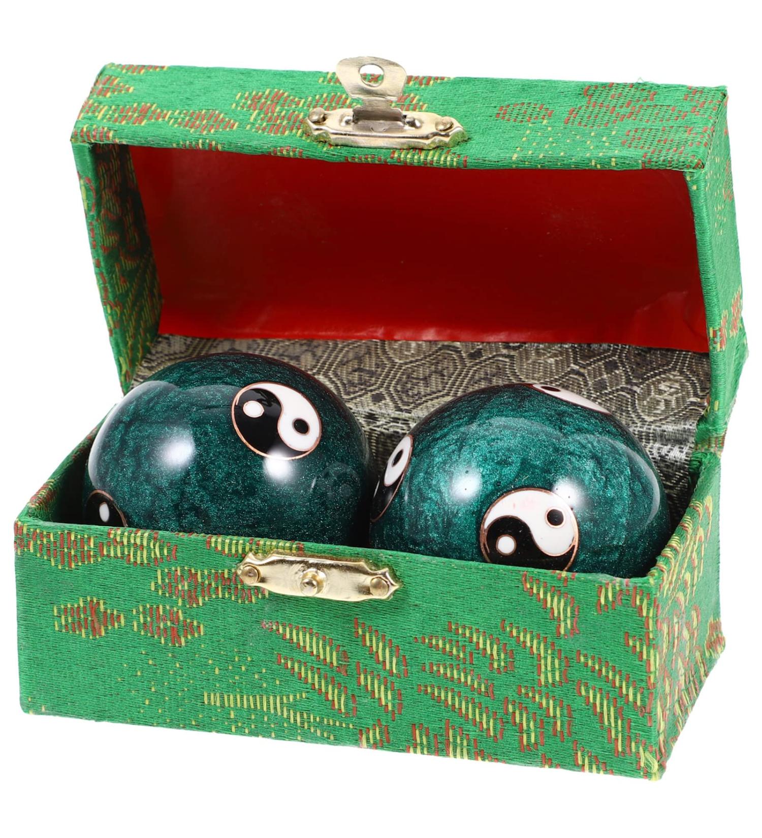 Gleavi 2-in-1 Health Massage Balls - Chinese Cloisonn Baoding Balls for Stress Relief & Wellness - Buy Online on GoSupps.com