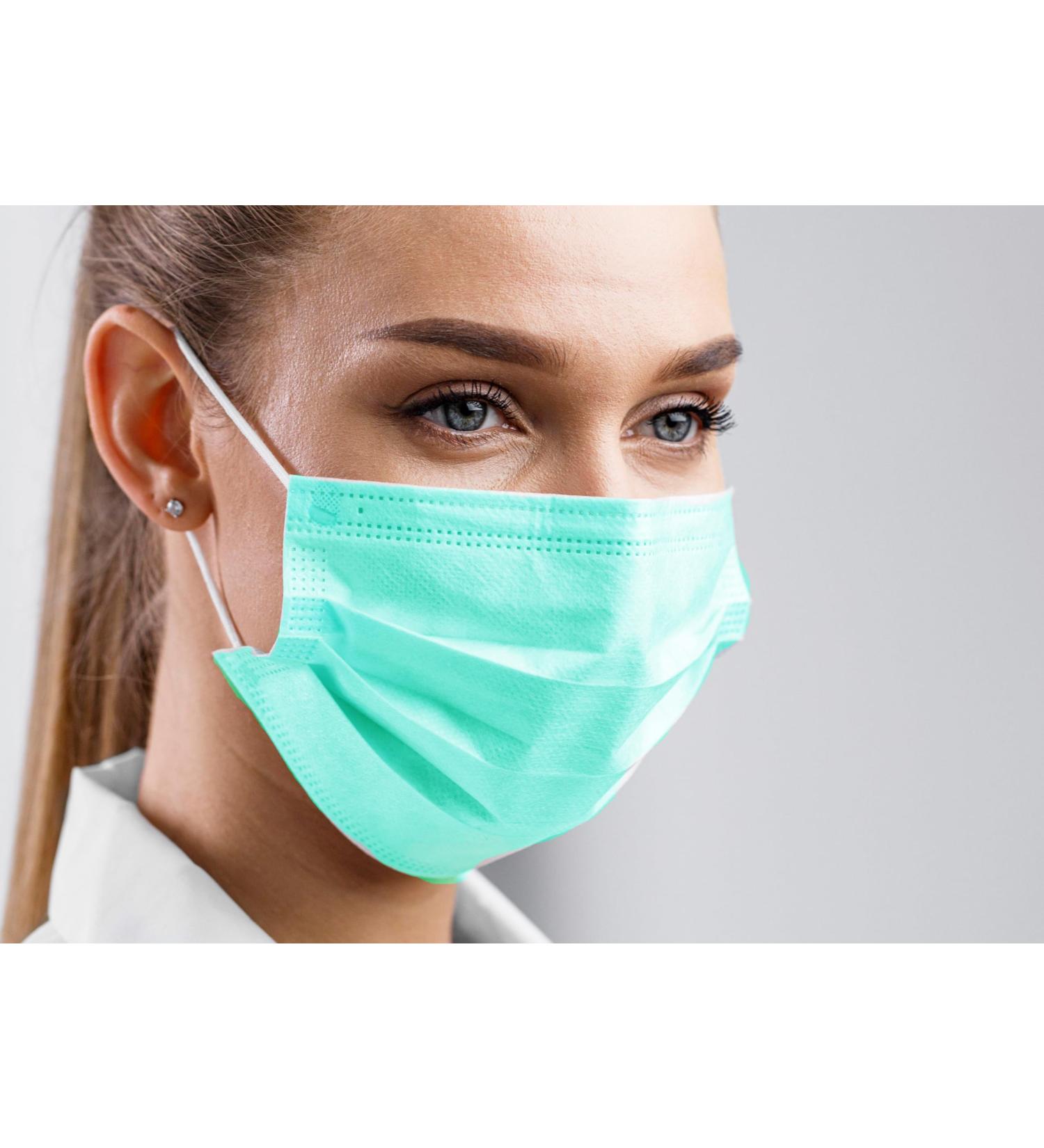 Buy Type IIR Medical Face Mask | Surgical Face Mask | 50 Pack | BFE 98% | EN14683:2019 | CE Certified Green - Fast International Shipping - Buy Online on GoSupps.com