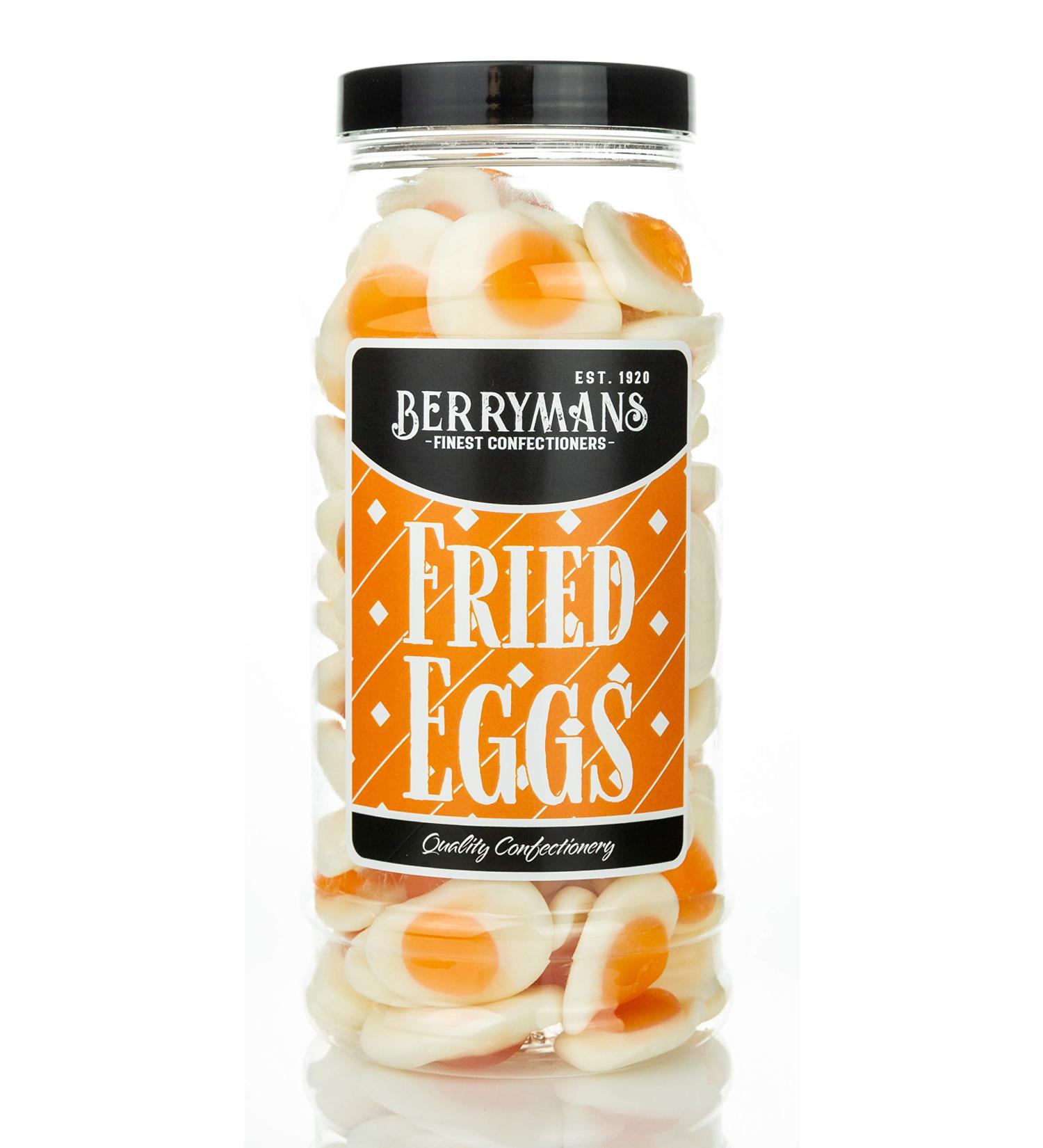 Original Jelly Fried Eggs Retro Sweets Gift Jar by Berrymans Sweet Shop - Classic Sweets Traditional Taste. - Buy Online on GoSupps.com