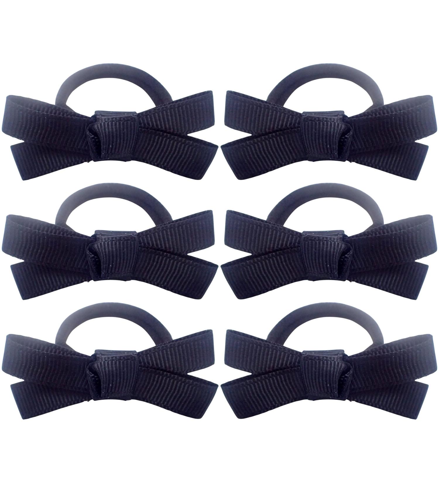 Topkids Accessories Hair Bobbles w/Grosgrain Hair Bows for Girls and Women Hair Ties Hair Elastics Hair Bands Hair Accessories for Girls Ponyo Hair Tie Ponytail Holders (Black) - Buy Online on GoSupps.com