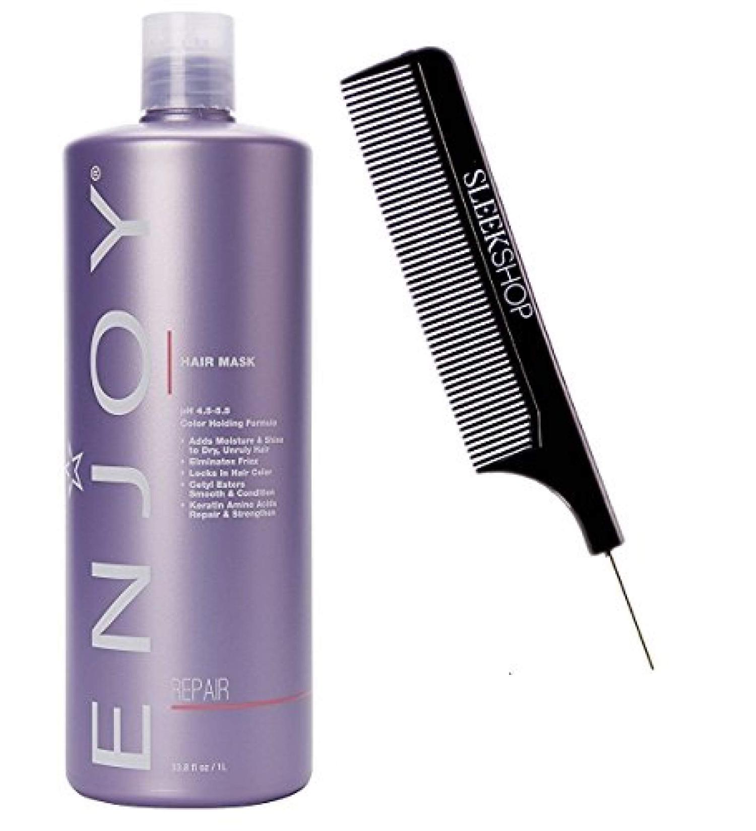 Enjoy HAIR MASK  pH 4.5-5.5 Color Holding Formula  repair (with Sleek Steel Pin Tail Comb) (33 oz / 1000 ml) 33 Ounce / 1000 ml