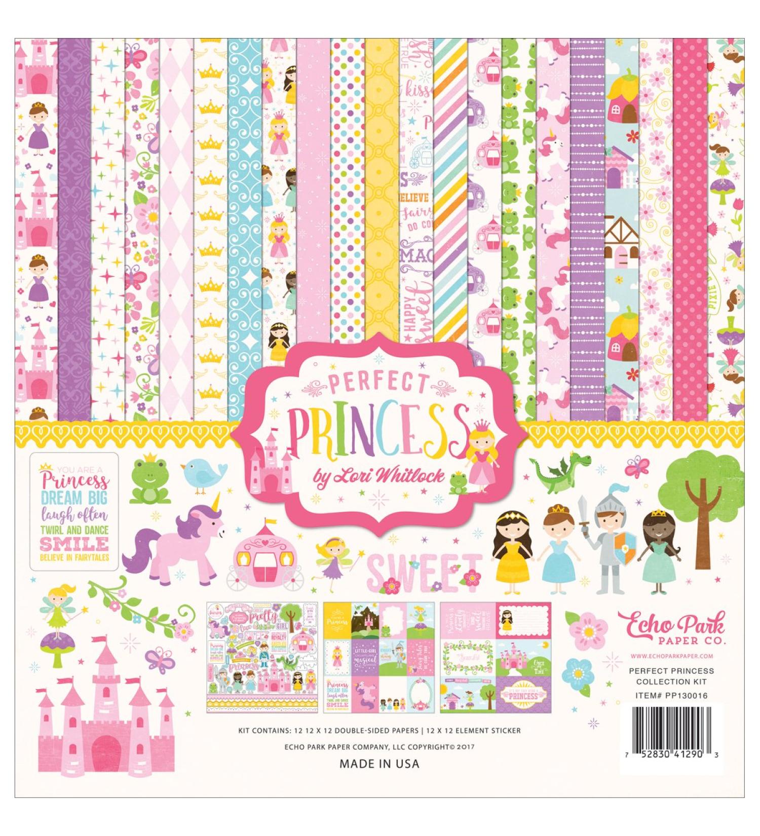 Echo Park Paper Company Perfect Princess Collection Kit, 12-x-12-Inch