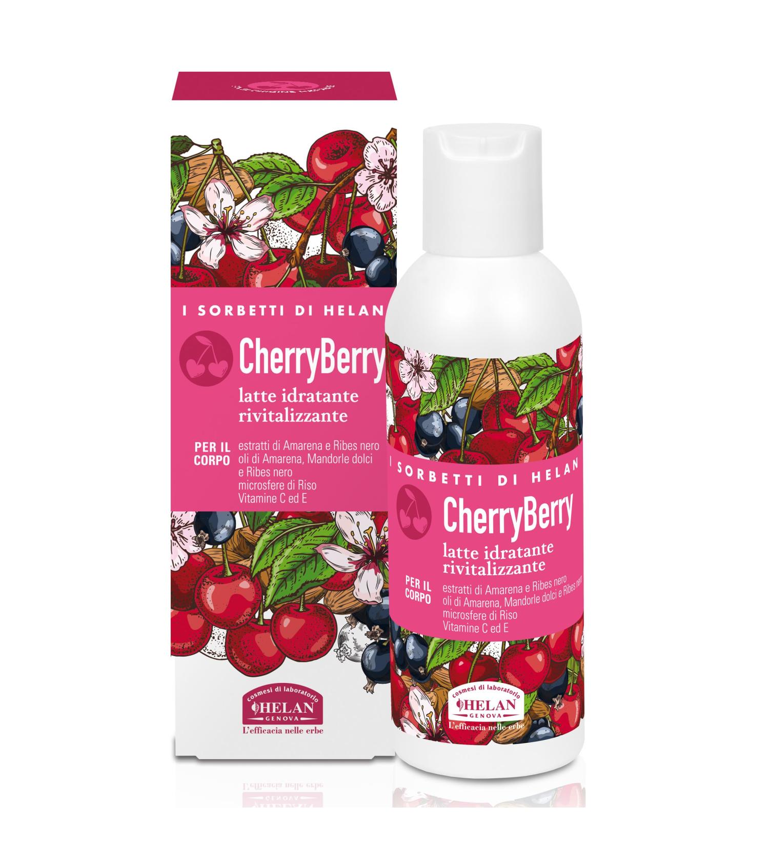 Helan I Sorbetti CherryBerry - Revitalising Scented Body Cream with Antioxidant Vitamin C & E Blackcurrant Black Cherry - Gentle Moisturiser & Body Milk with Sweet Almond Oil - Made in Italy 150ml - Buy Online on GoSupps.com