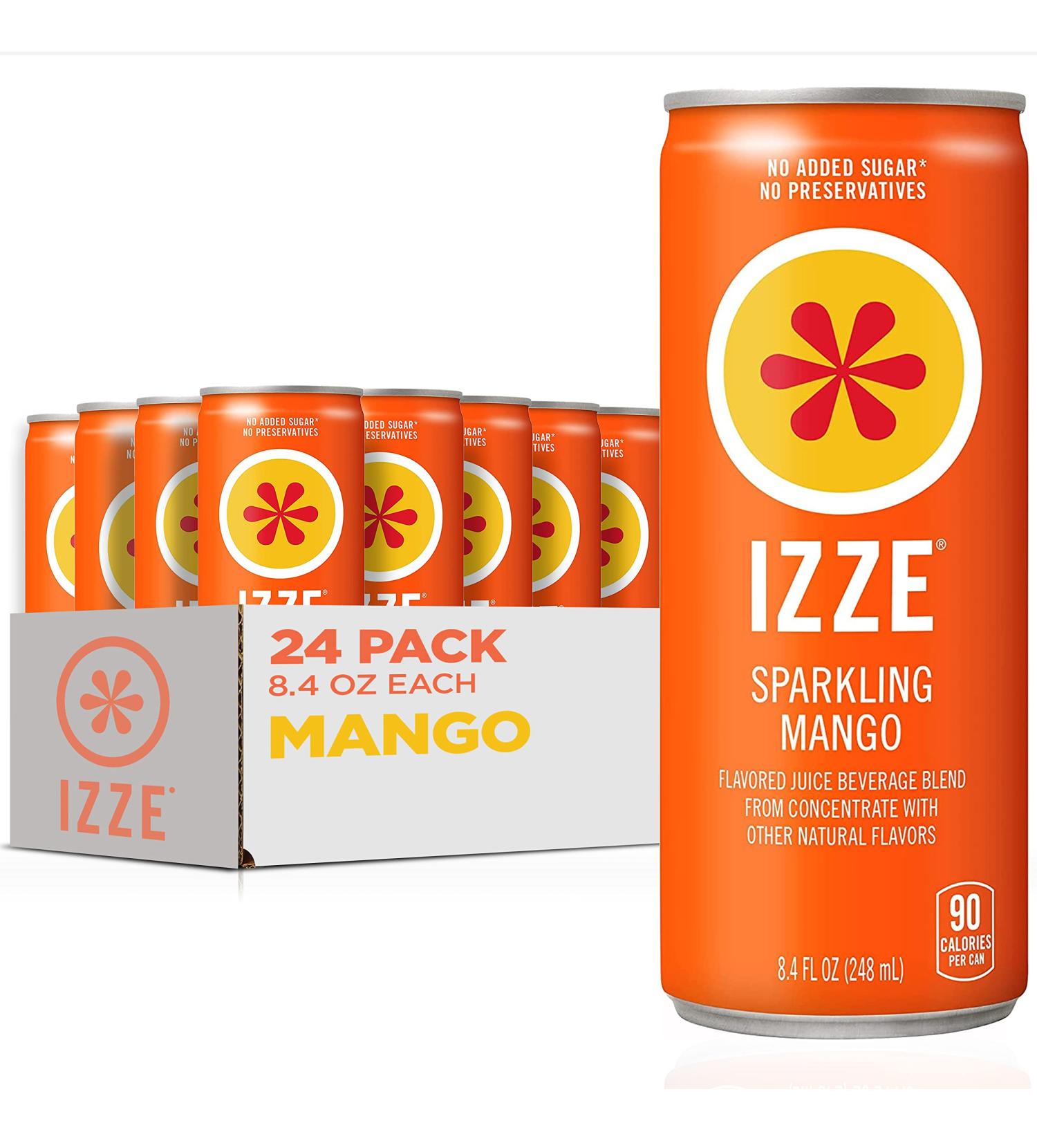 Izze Sparkling Mango Juice Beverage 8.4 Fl Oz 24 Pack - Refreshing and Delicious - Buy Online on GoSupps.com