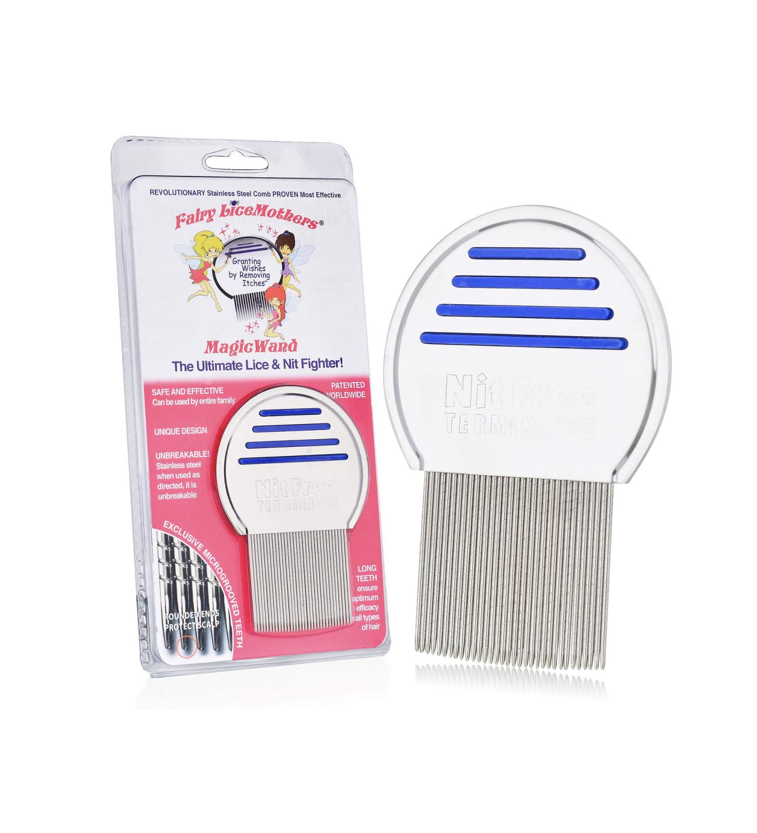 Fairy LiceMothers MagicWand Metal Lice Comb - Specially Designed for Head Lice Removal on Thick and Thin Hair - Buy Online on GoSupps.com