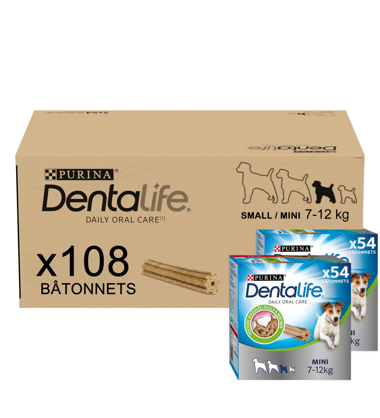 Purina Dentalife Mini for Little Dogs | 108 Grain-Causes | Maxi Pack 2 x 882g | Oral Hygiene Treats - Buy Online on GoSupps.com