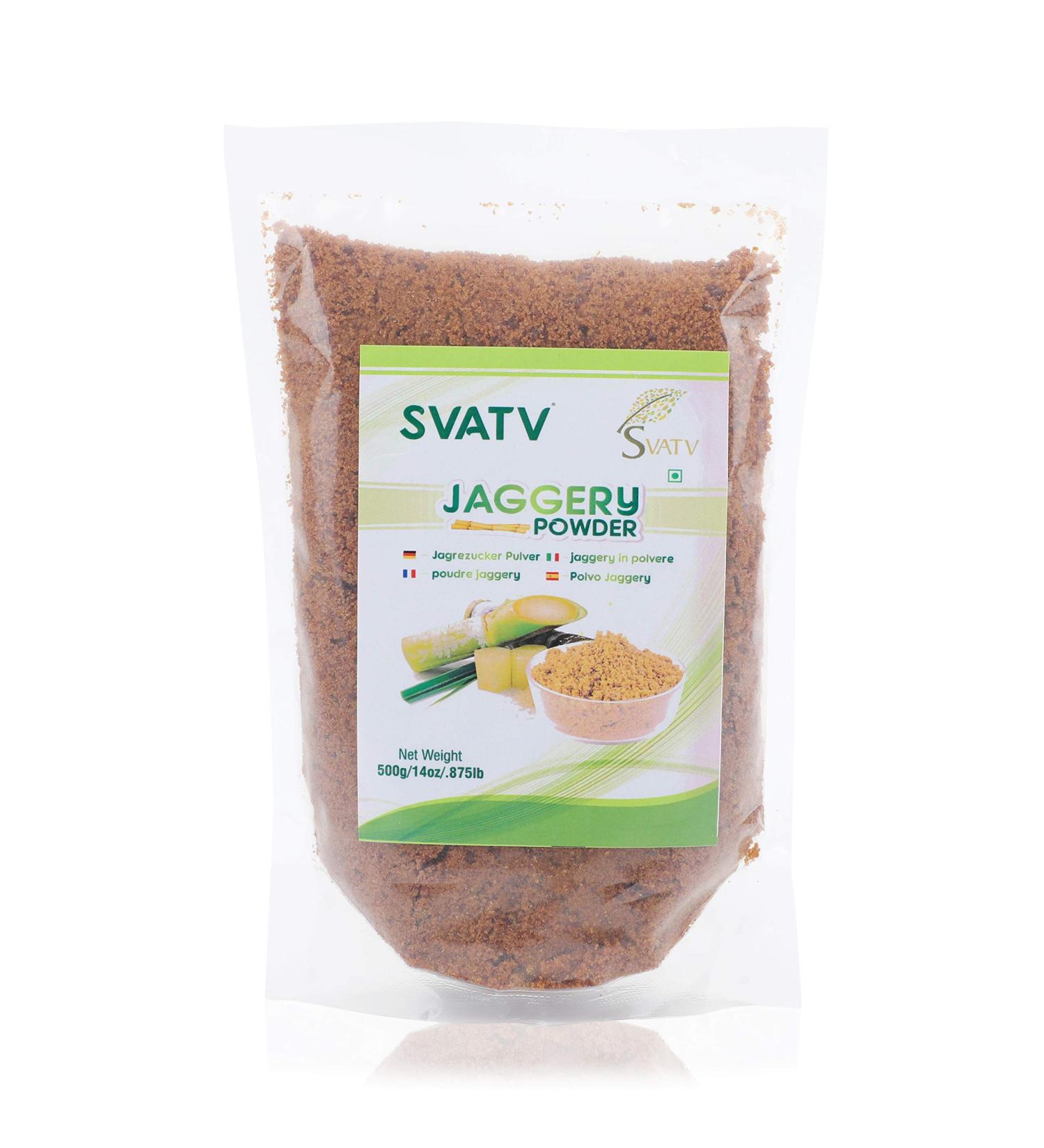 SVTAV Jaggery Powder Hand Crushed Gur Powder 500g - Natural Sweetener, Brown Sugar Substitute - No Preservatives, No Artificial Flavors - Buy Online on GoSupps.com