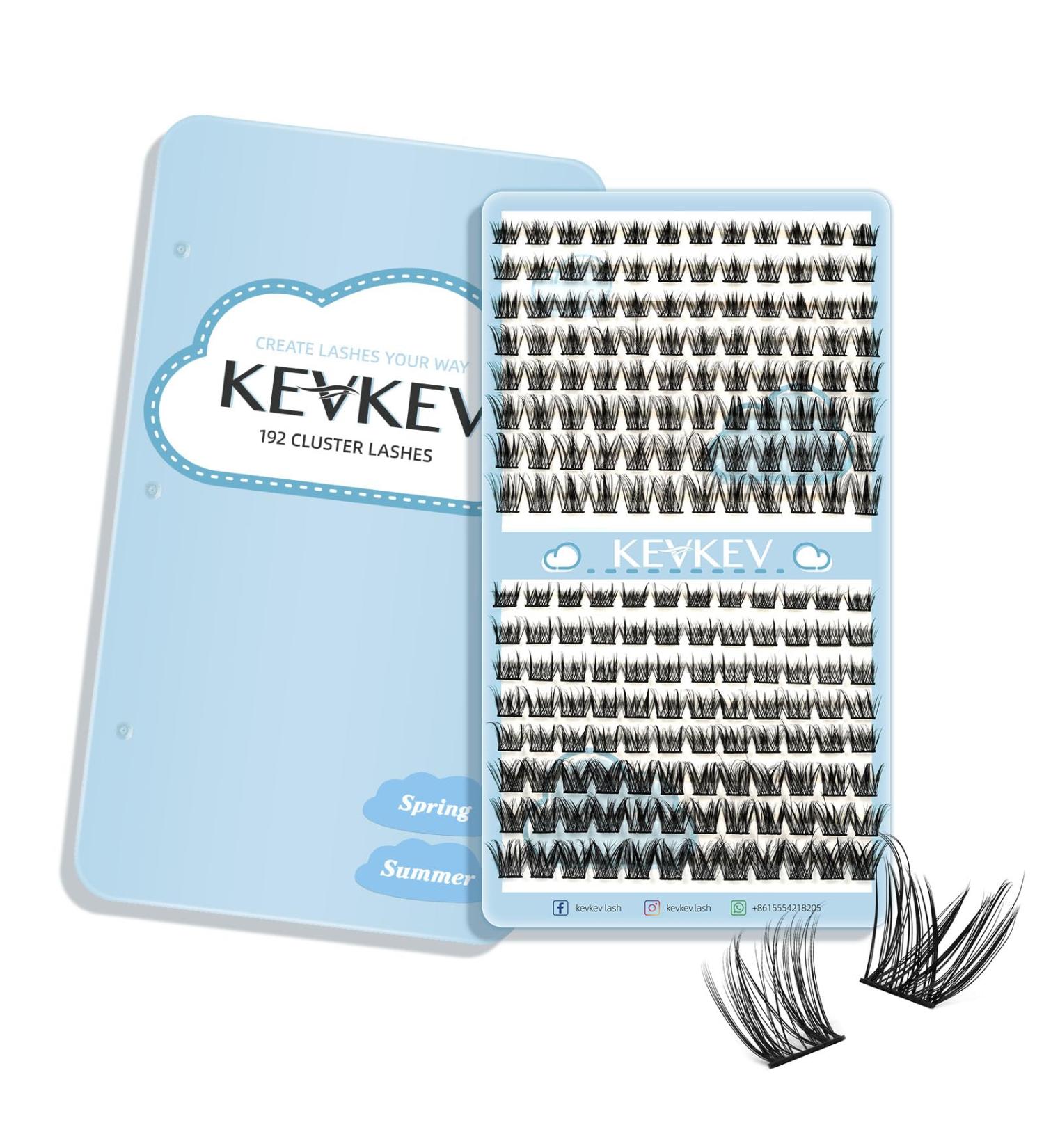 KevKev Lash Clusters 192 Pcs Individual Mixed Styles DIY Eyelash Extensions - Thin Band & Soft, Like Eyelash Extensions - D-Mix (8-16mm) - Buy Online on GoSupps.com
