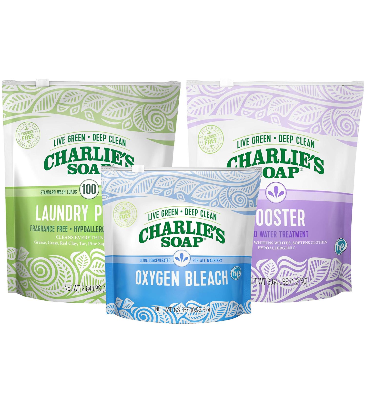 Charlie s Soap Laundry Powder Set | Color Safe Booster & Oxygen Bleach | International Shipping Available - Buy Online on GoSupps.com