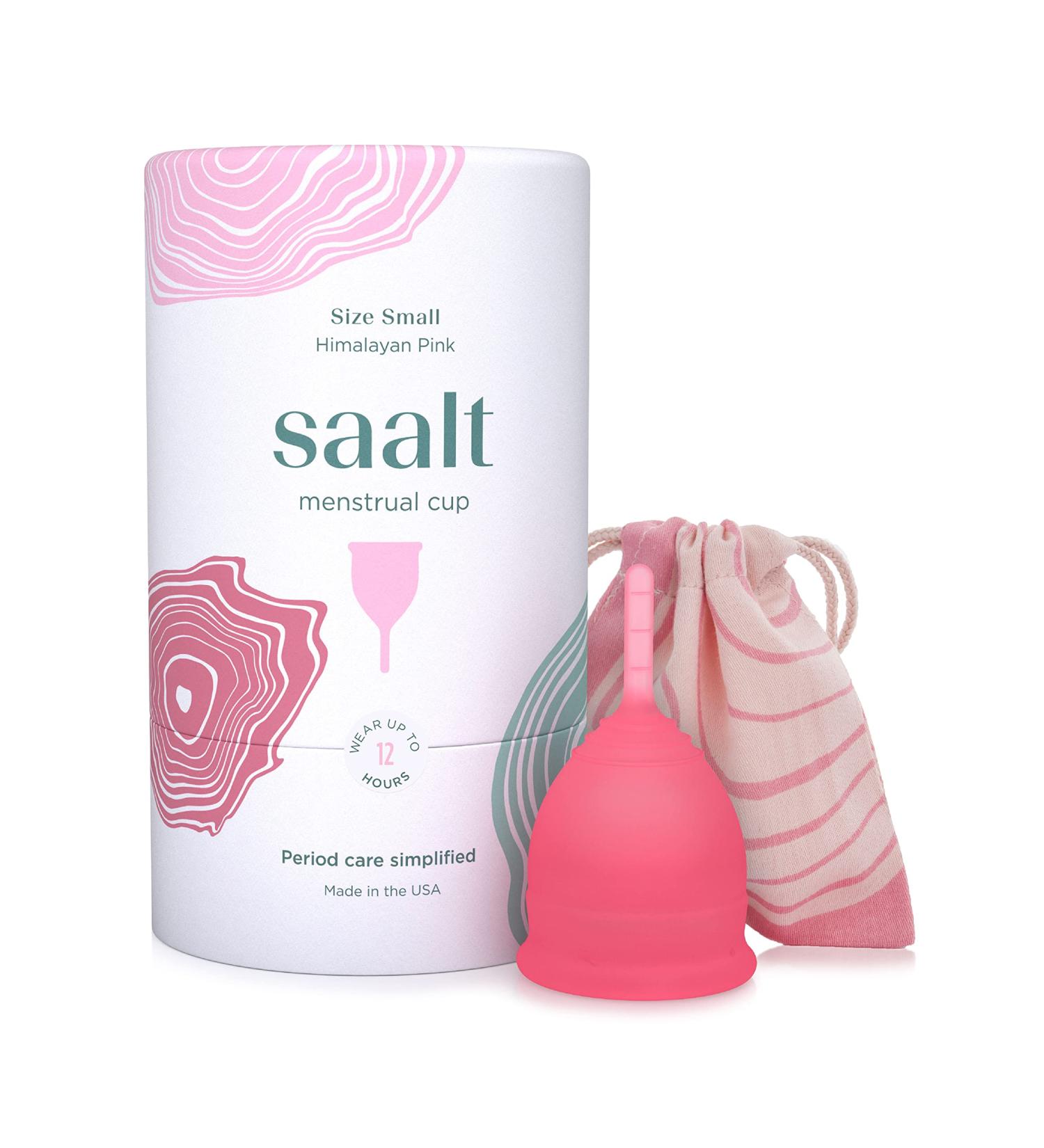 Saalt Menstrual Cup - Small Himalayan Pink - Premium Design for Comfort - #1 Active Cup - 12 Hours Wear - Soft Flexible Medical-Grade Silicone - Buy Online on GoSupps.com