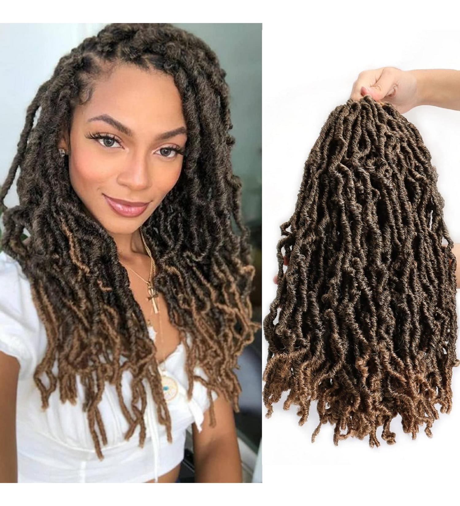 Dorsanee 14 Inch Faux Locs Crochet Hair 7 Packs 1B/27 - Pre-looped Distressed Goddess Locs for Black Women - Buy Online on GoSupps.com