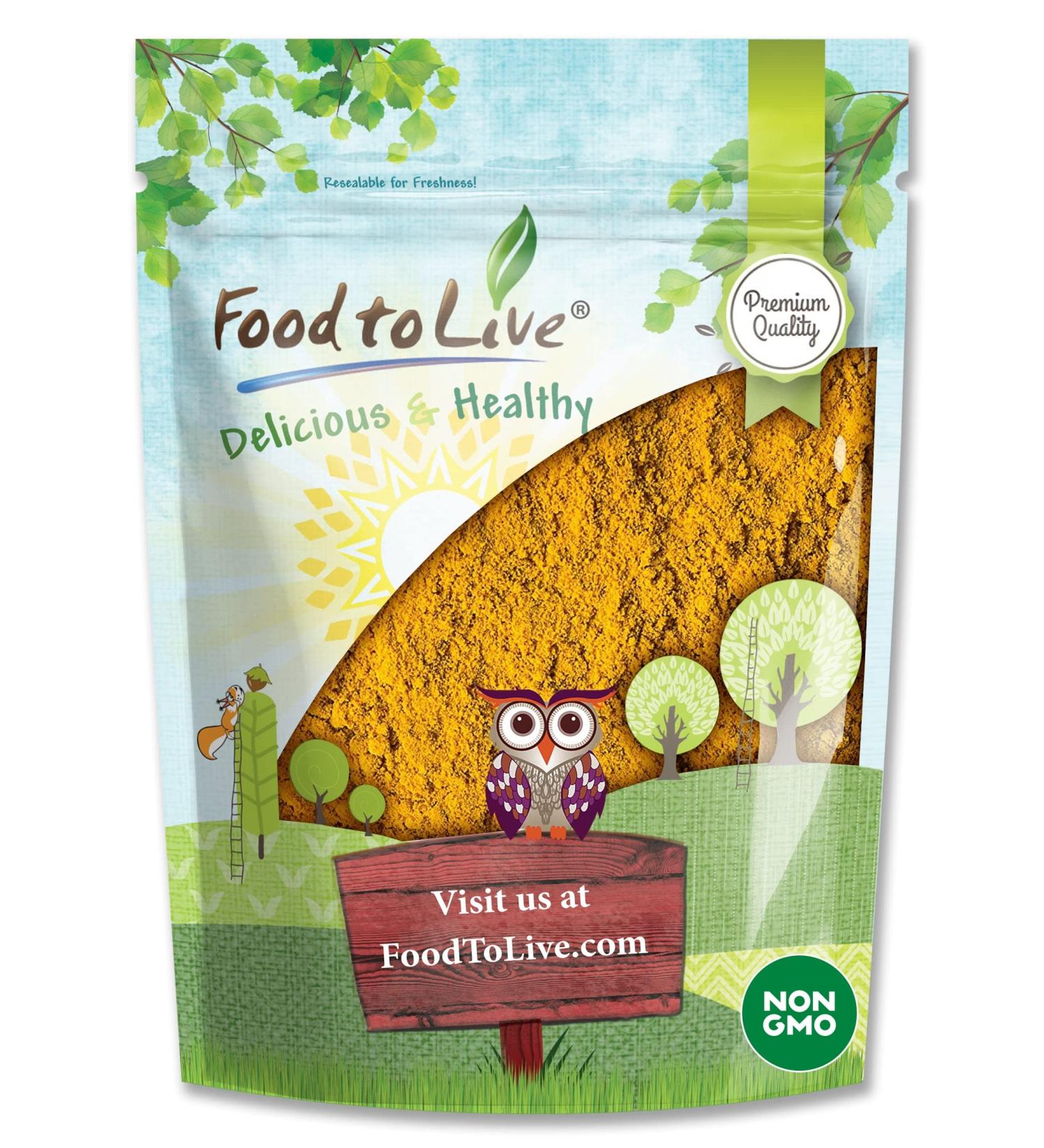 2lb Non-GMO Turmeric Powder - Finely Ground Root, Pure & Kosher - Fragrant Spice with Curcumin - Ideal for Asian, Middle Eastern Dishes & Beverages - Buy Online on GoSupps.com