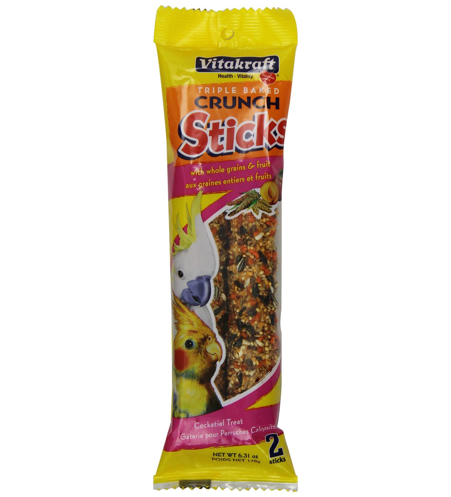 Vitakraft Cockatiel Whole Grains & Fruit Treat Sticks 6.31 Ounce Cockatiel Fruit 1 Count (Pack of 1) - Buy Online on GoSupps.com