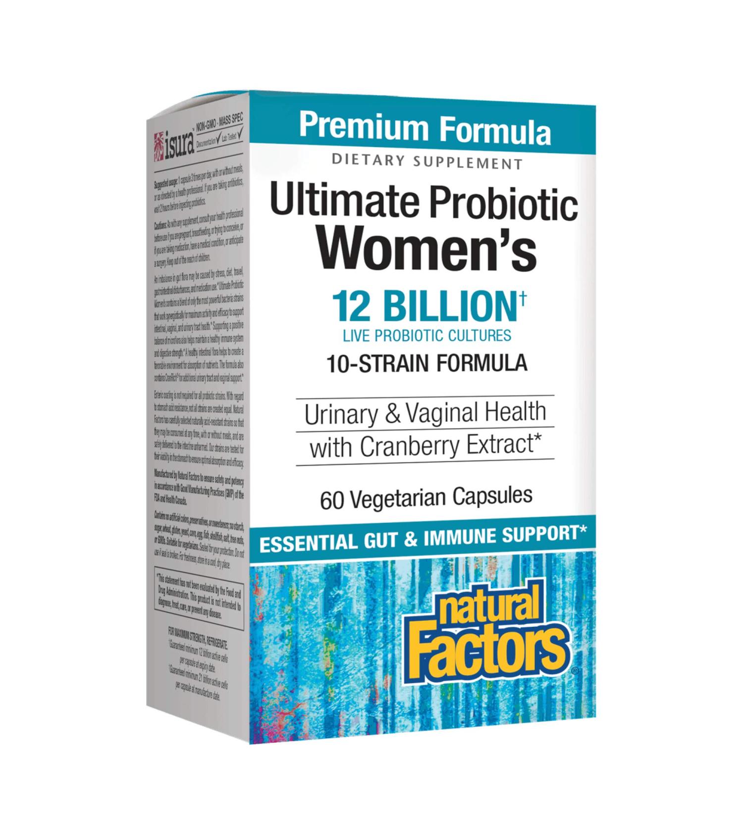 Natural Factors Ultima Probiotic for Women | 12 Billion CFU | 60 Vegetarian Capsules - Buy Online on GoSupps.com