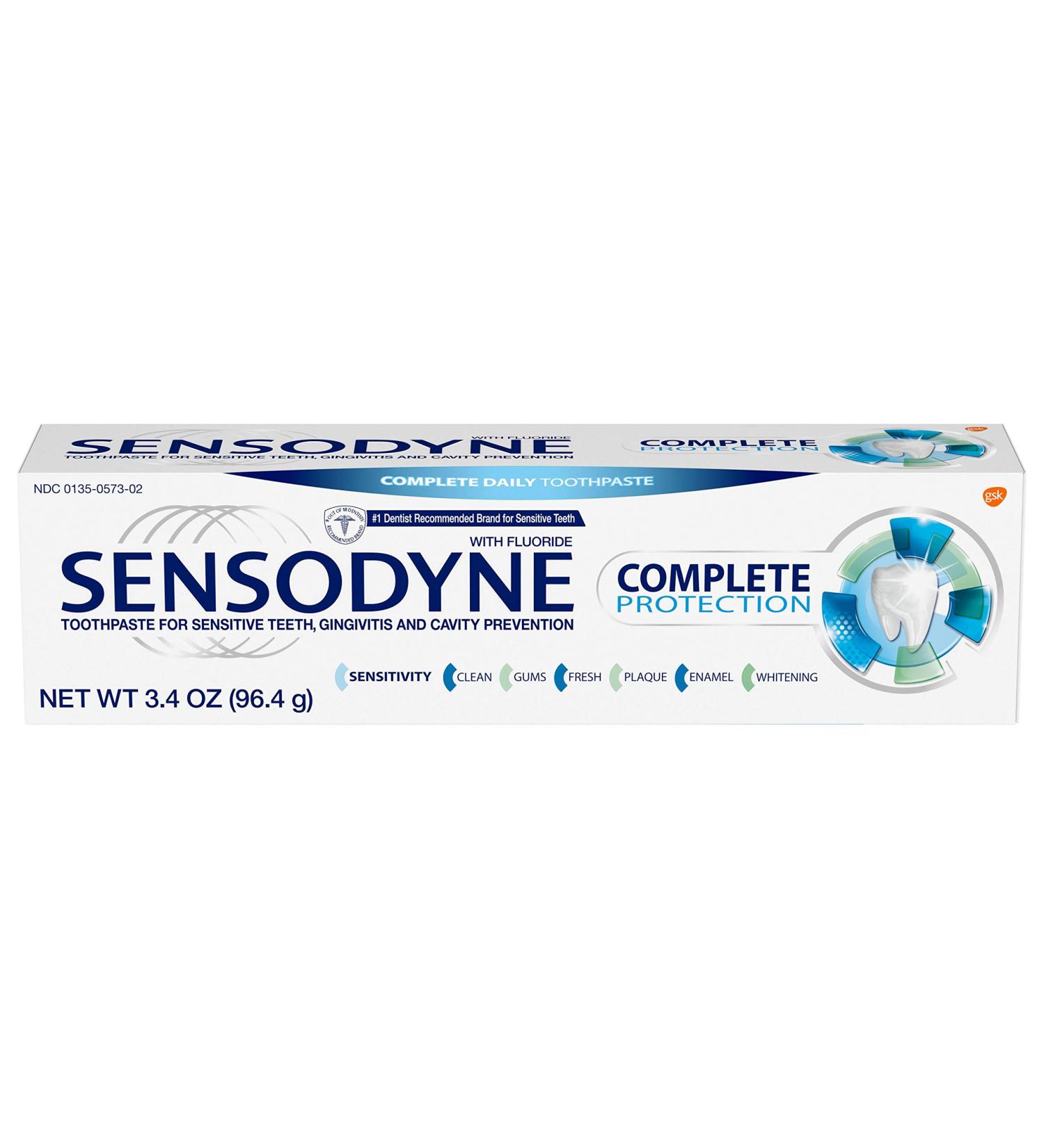 Sensodyne Complete Protection Sensitivity Toothpaste with Cavity & Gingivitis Protection Extra Fresh 3.4 oz (Pack of 3)